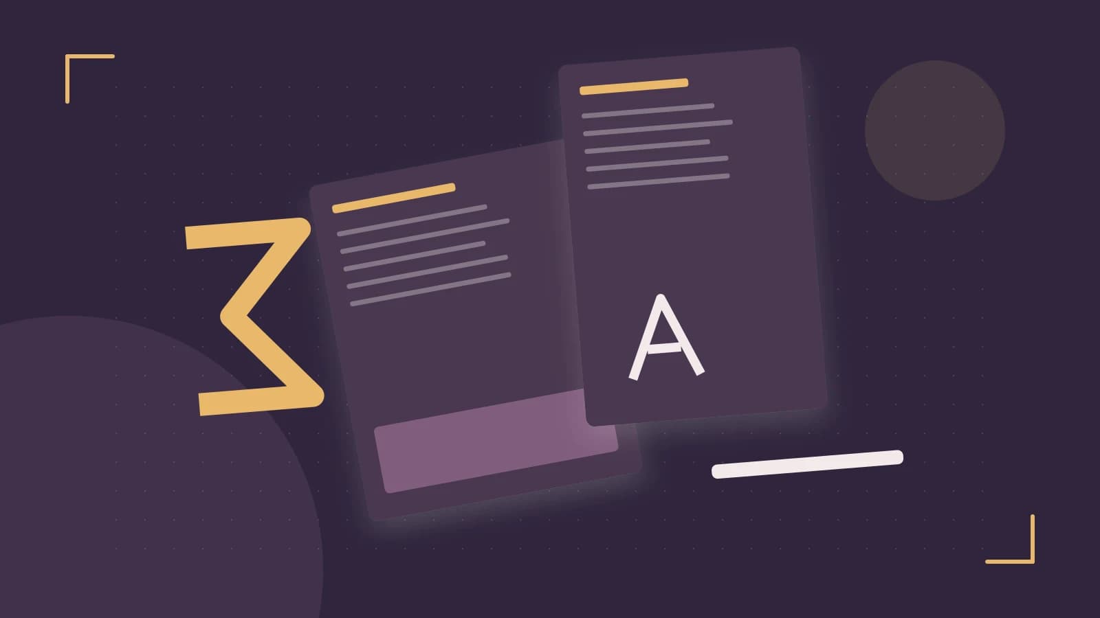 Editorial illustration of typeset pages, expressive letterform shapes and a precise editorial page grid