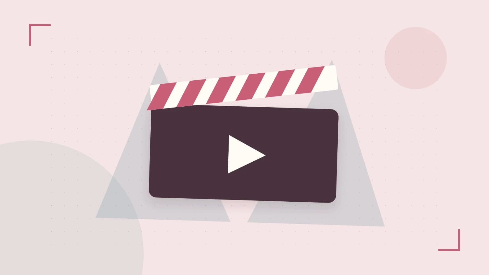Editorial illustration of a film clapperboard, a spotlight and layered cultural artwork