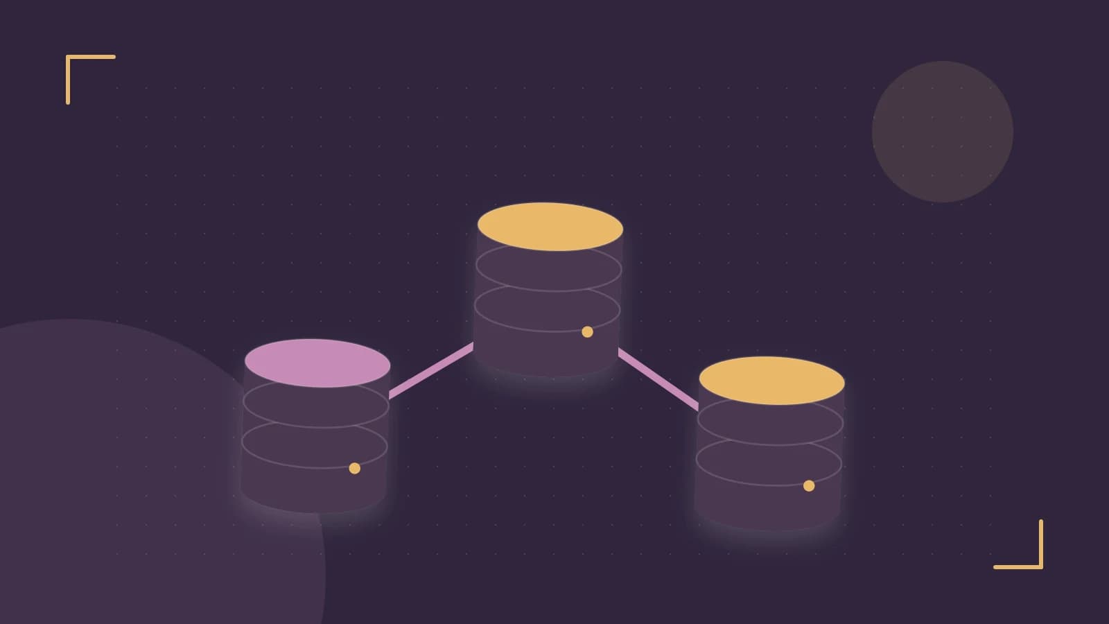 Editorial illustration of structured records, database cylinders and relationships between tables