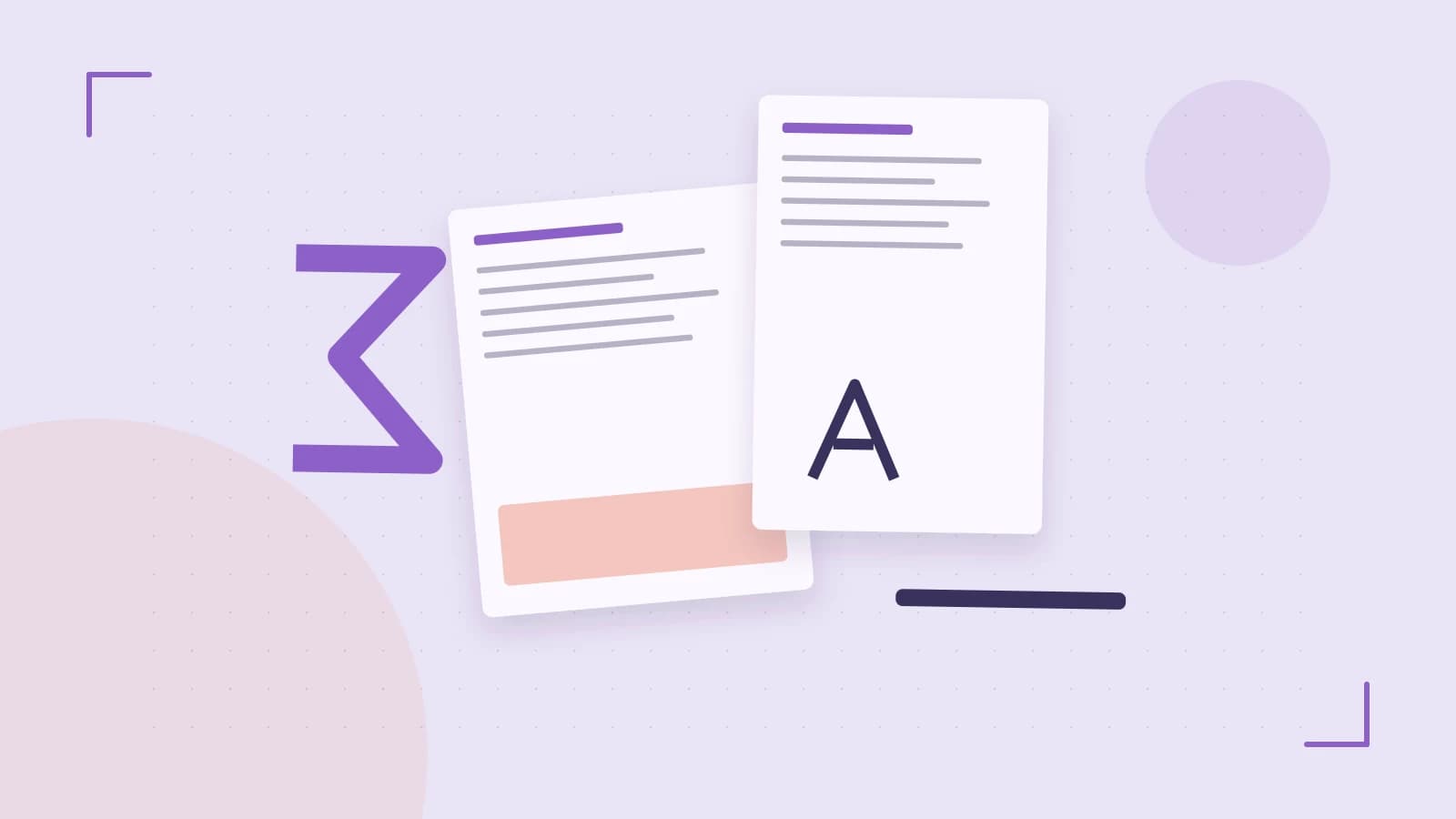 Editorial illustration of typeset pages, expressive letterform shapes and a precise editorial page grid