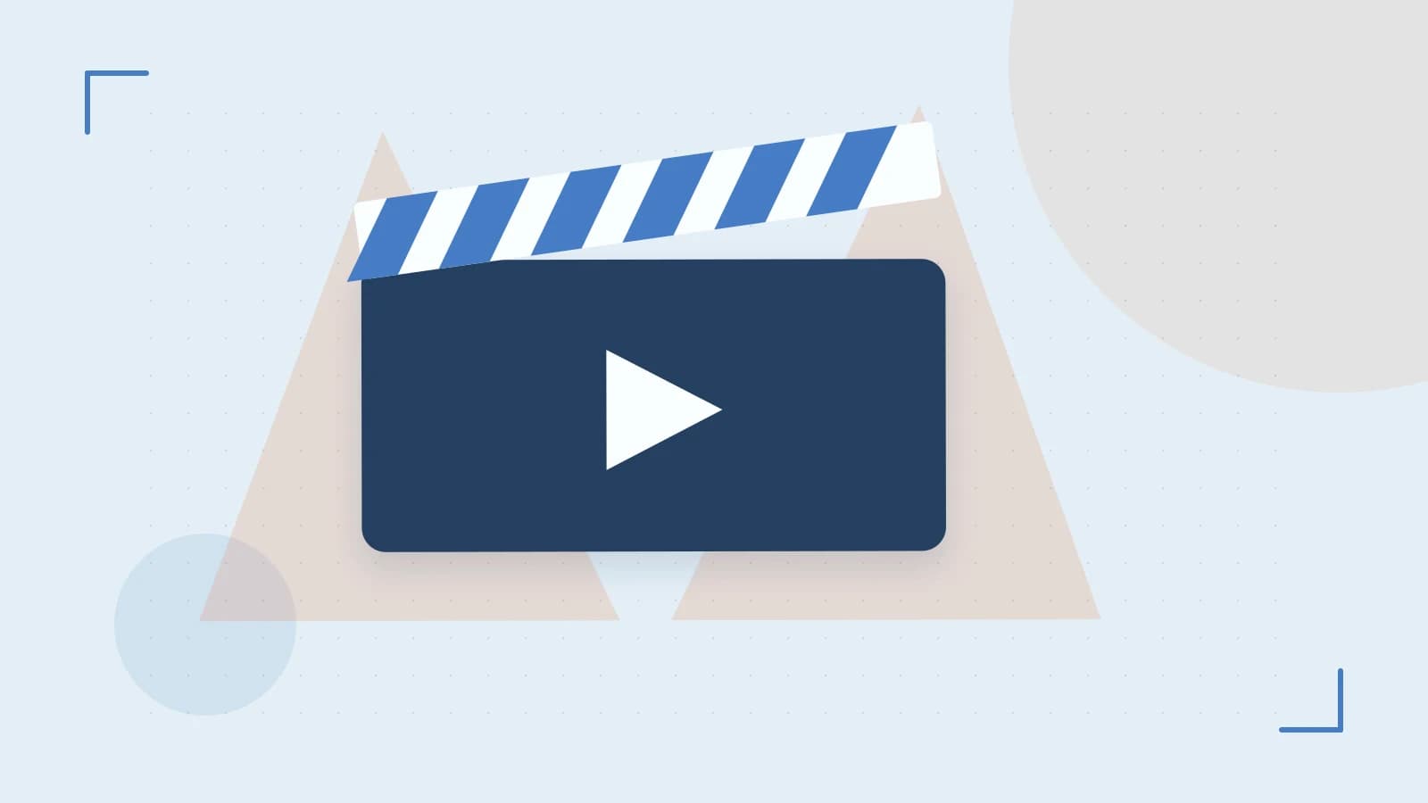 Editorial illustration of a film clapperboard, a spotlight and layered cultural artwork