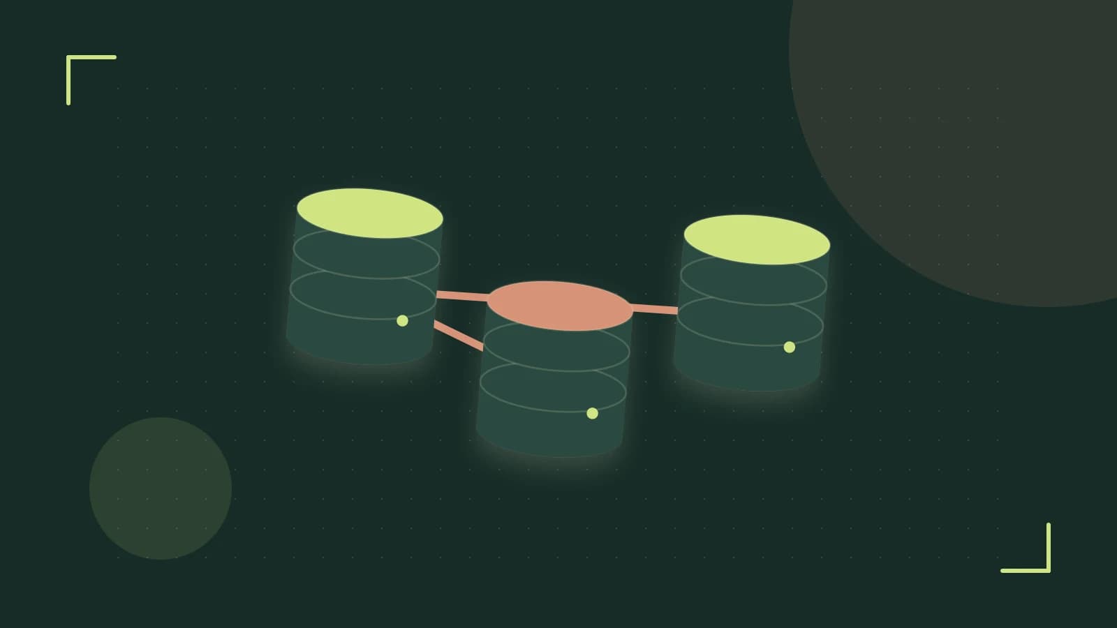 Editorial illustration of structured records, database cylinders and relationships between tables