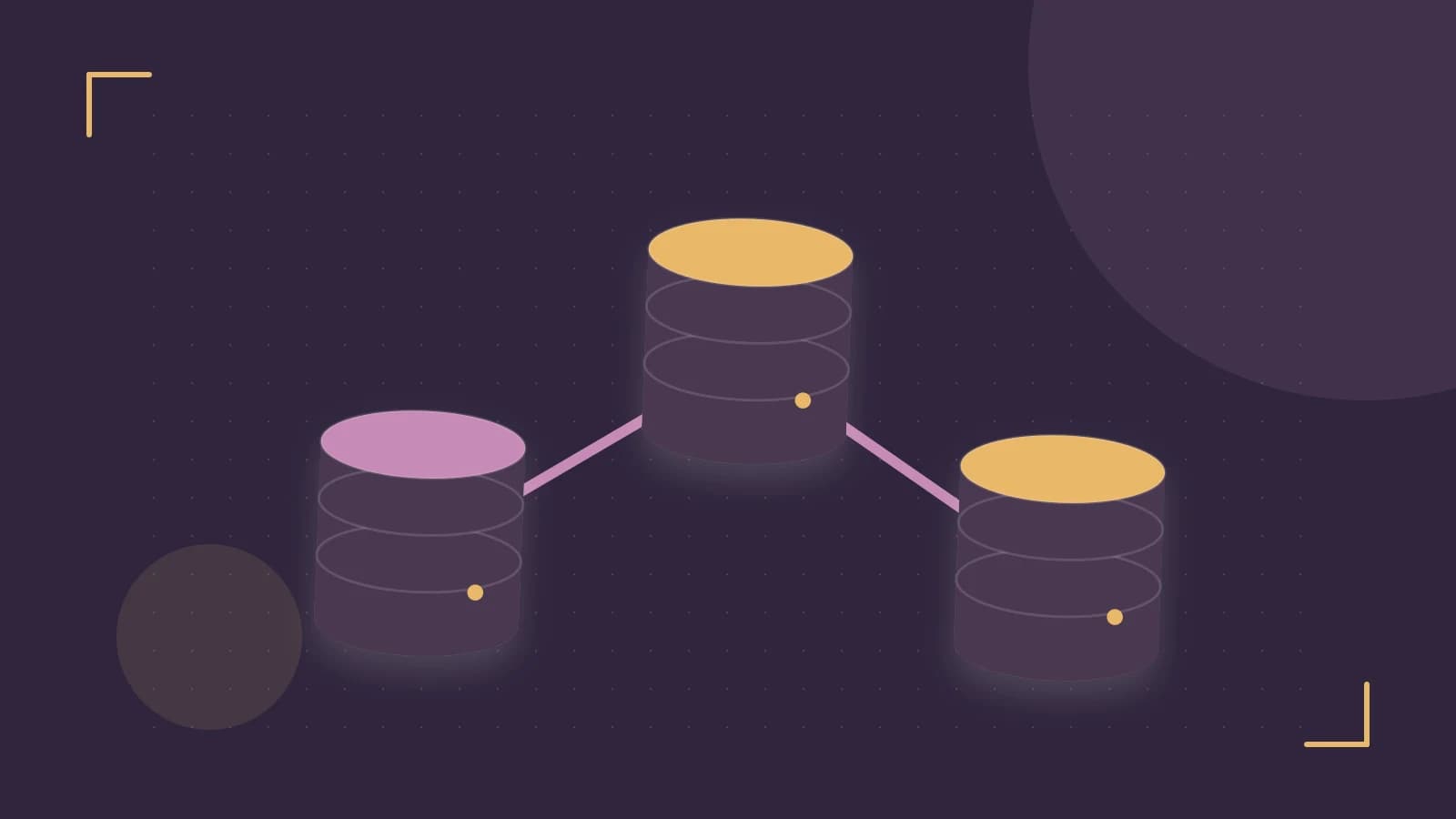 Editorial illustration of structured records, database cylinders and relationships between tables