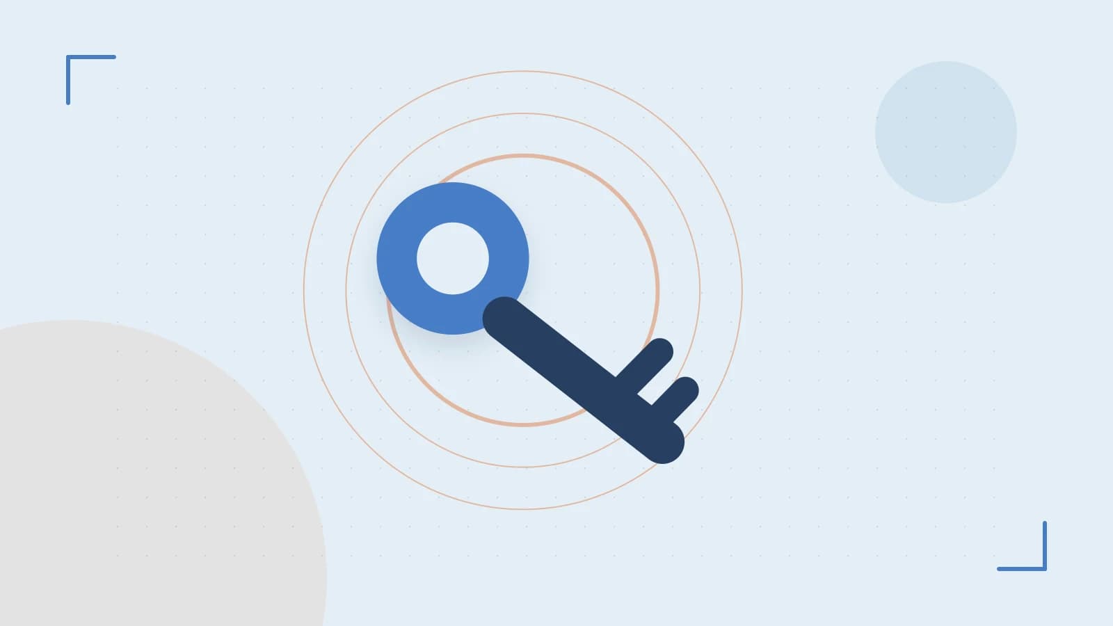 Editorial illustration of a sculpted shield, authentication key and concentric permission boundaries