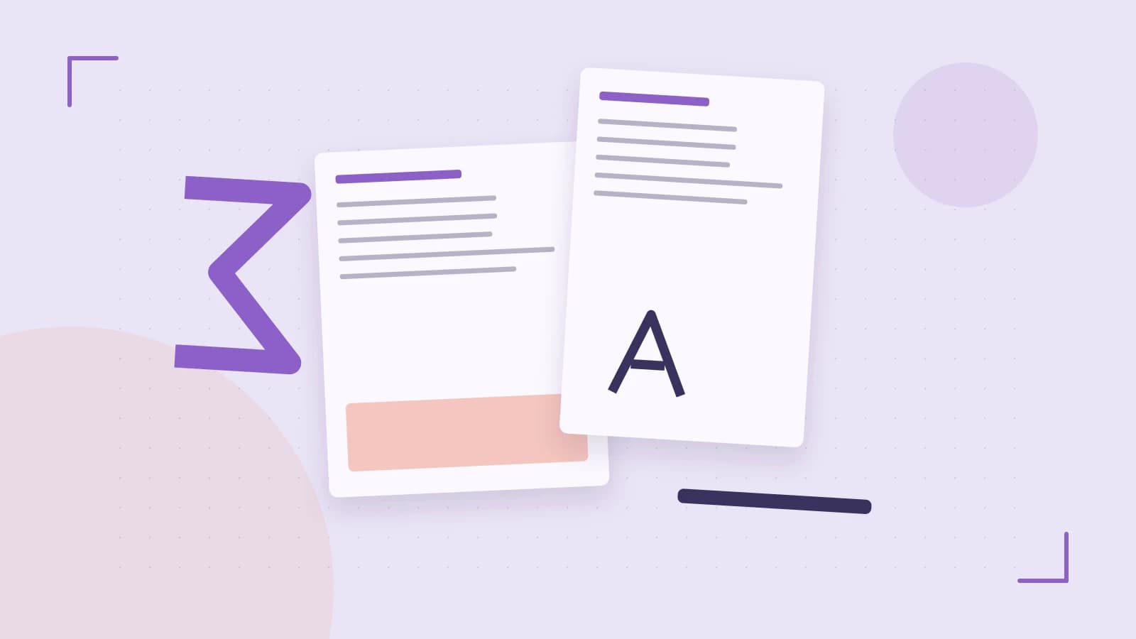 Editorial illustration of typeset pages, expressive letterform shapes and a precise editorial page grid