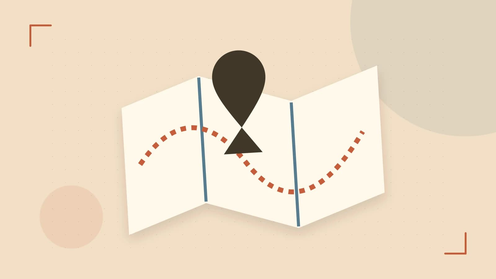 Editorial illustration of an editorial globe with meridians and layered geographic shapes