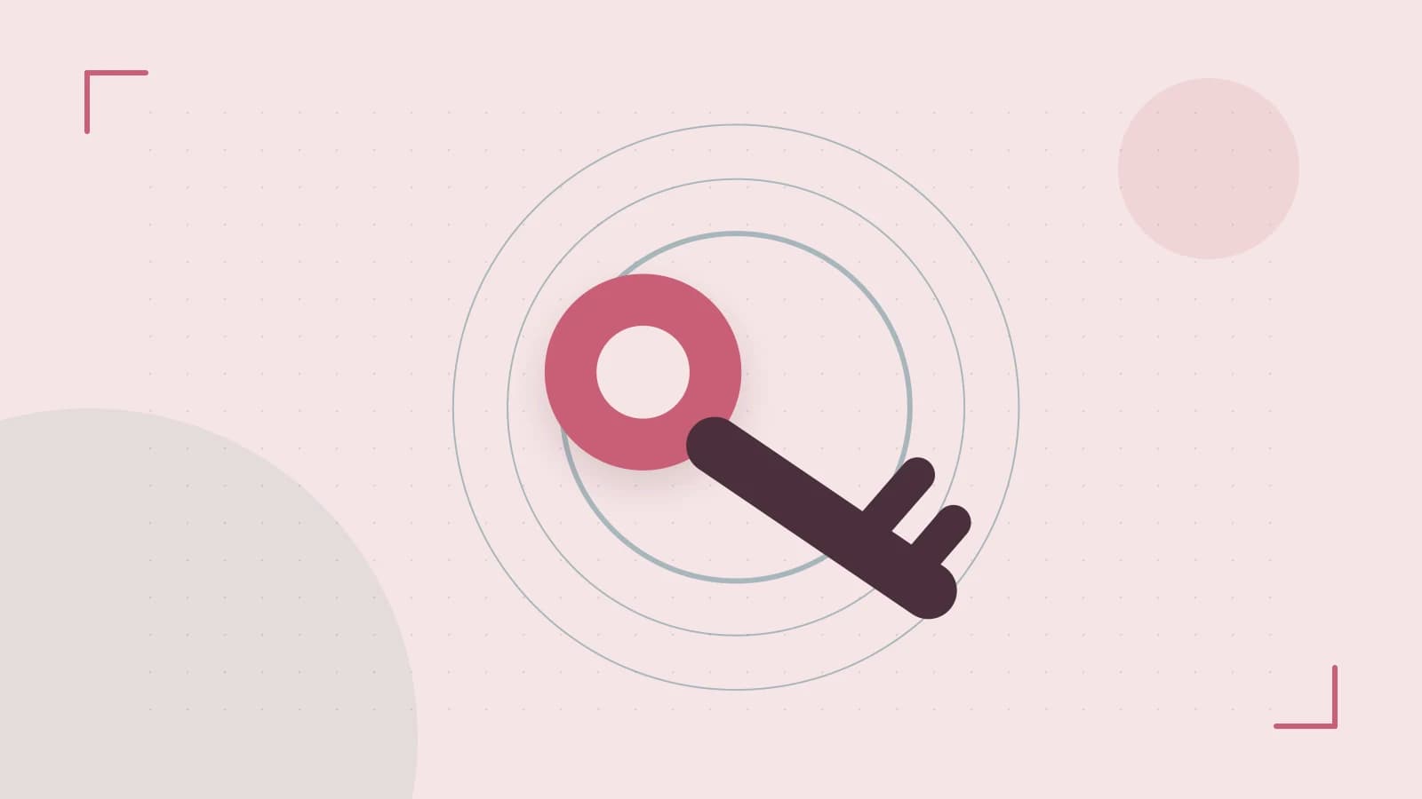 Editorial illustration of a sculpted shield, authentication key and concentric permission boundaries