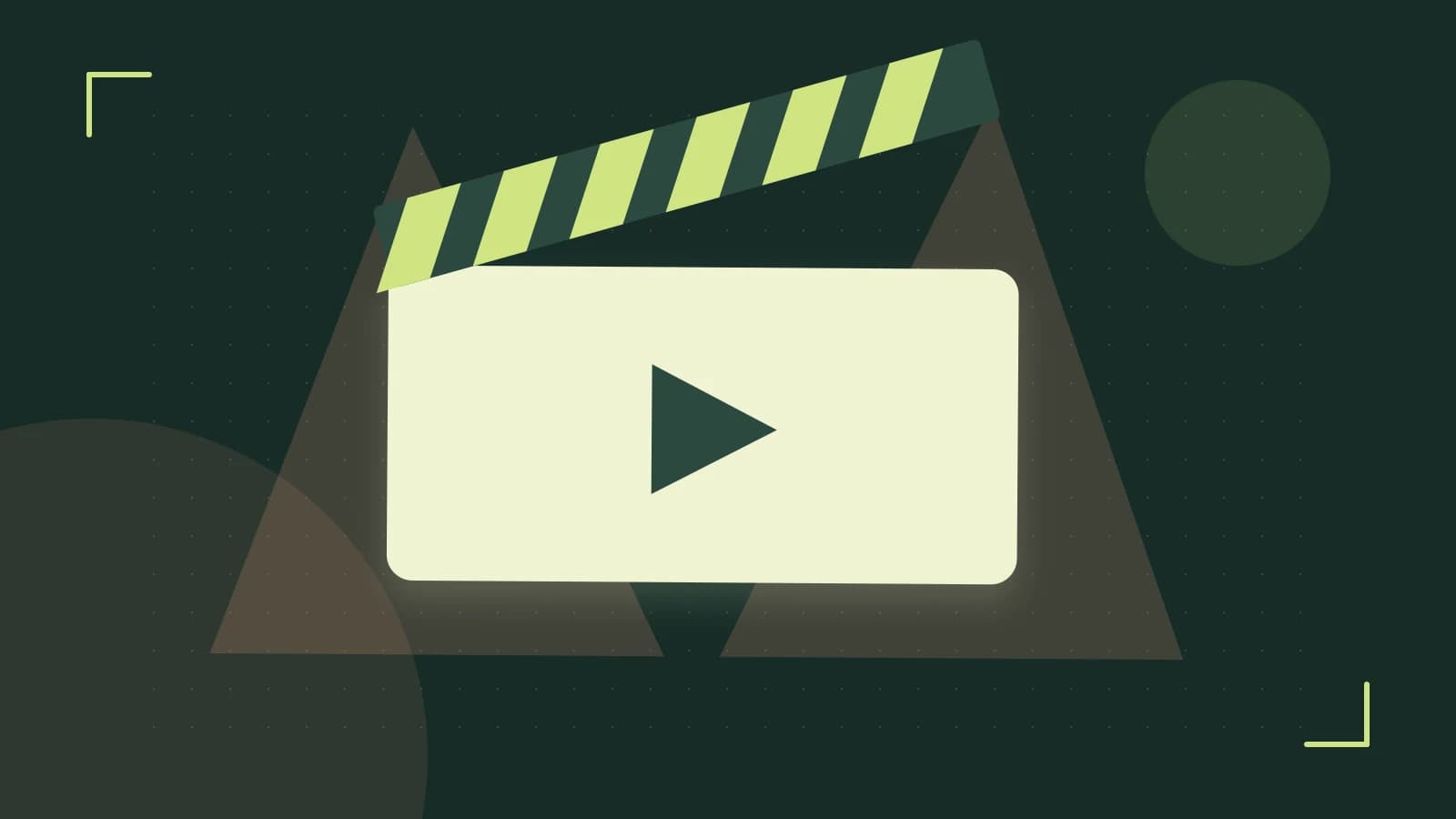 Editorial illustration of a film clapperboard, a spotlight and layered cultural artwork