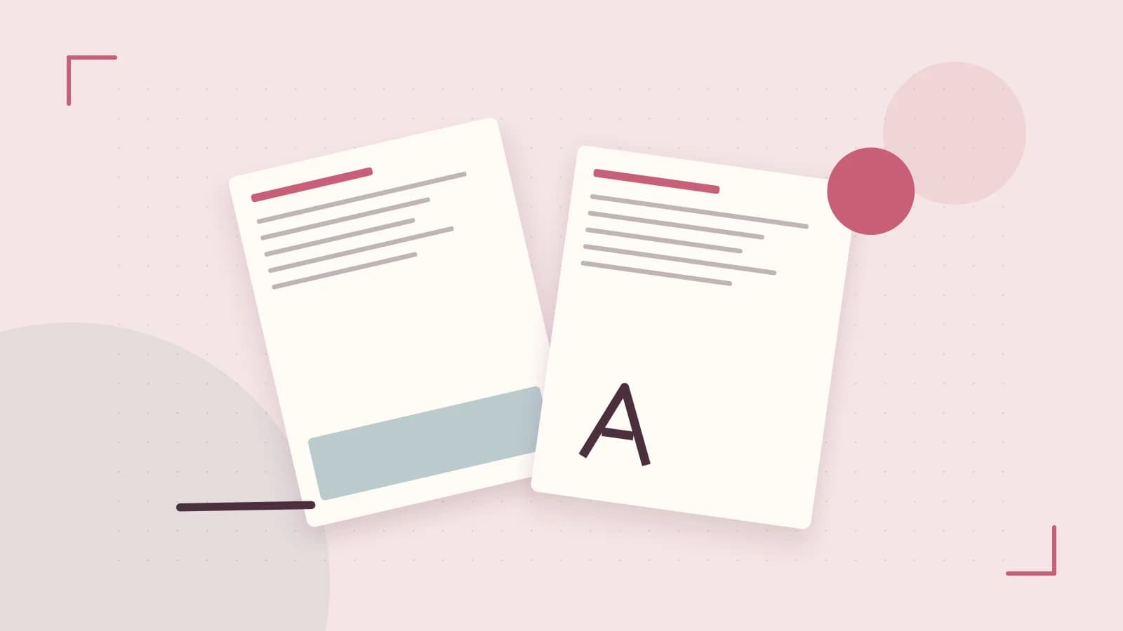 Editorial illustration of typeset pages, expressive letterform shapes and a precise editorial page grid