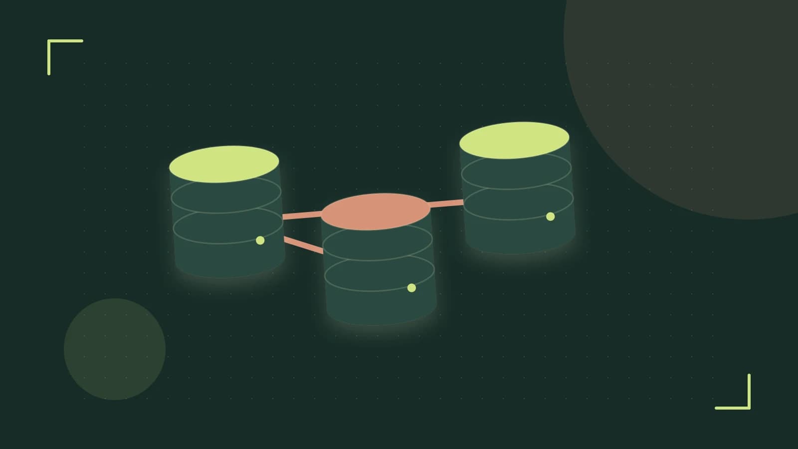 Editorial illustration of structured records, database cylinders and relationships between tables