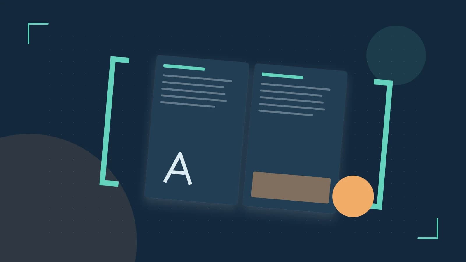 Editorial illustration of typeset pages, expressive letterform shapes and a precise editorial page grid
