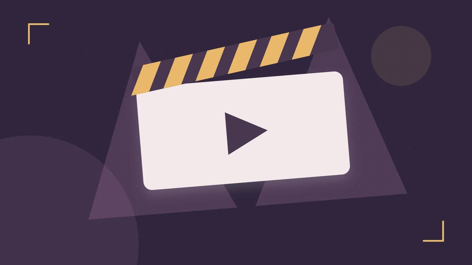 Editorial illustration of a film clapperboard, a spotlight and layered cultural artwork