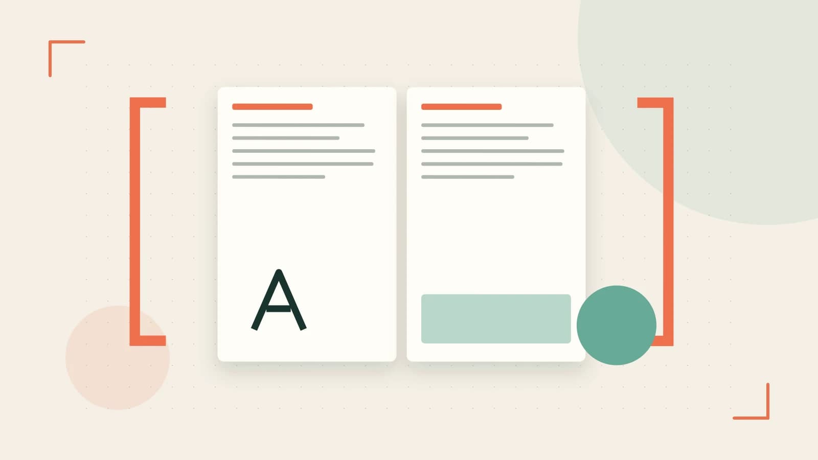 Editorial illustration of typeset pages, expressive letterform shapes and a precise editorial page grid