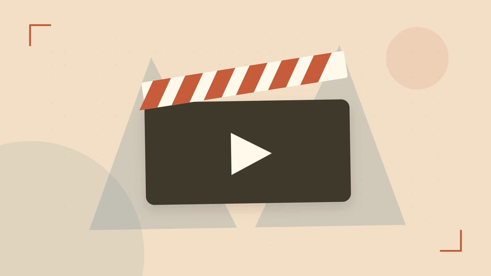 Editorial illustration of a film clapperboard, a spotlight and layered cultural artwork