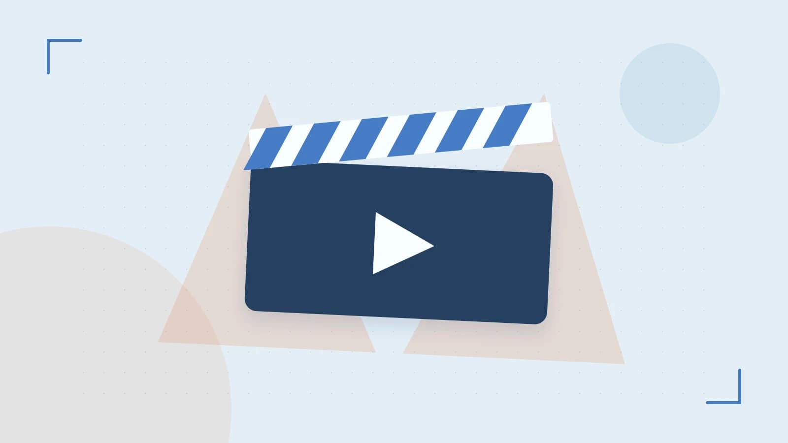 Editorial illustration of a film clapperboard, a spotlight and layered cultural artwork