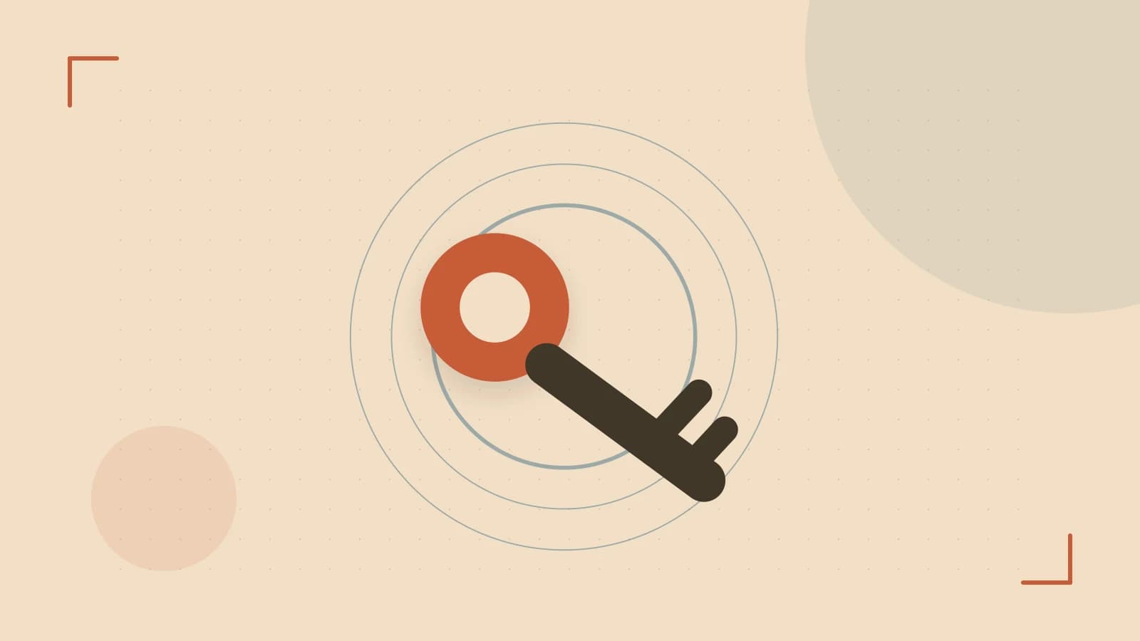 Editorial illustration of a sculpted shield, authentication key and concentric permission boundaries
