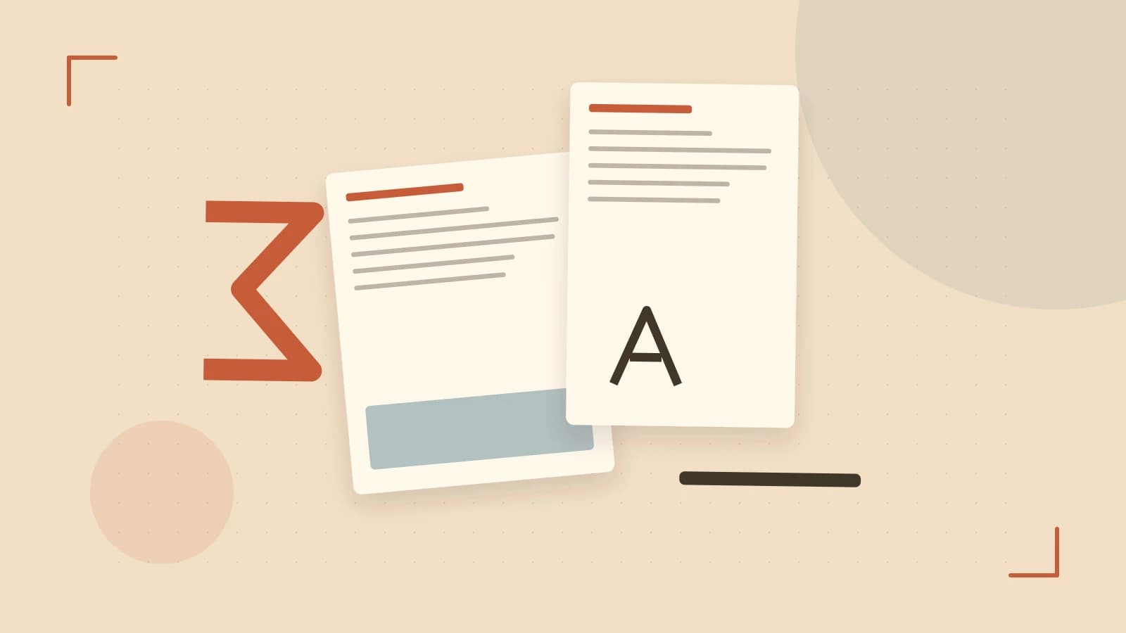 Editorial illustration of typeset pages, expressive letterform shapes and a precise editorial page grid