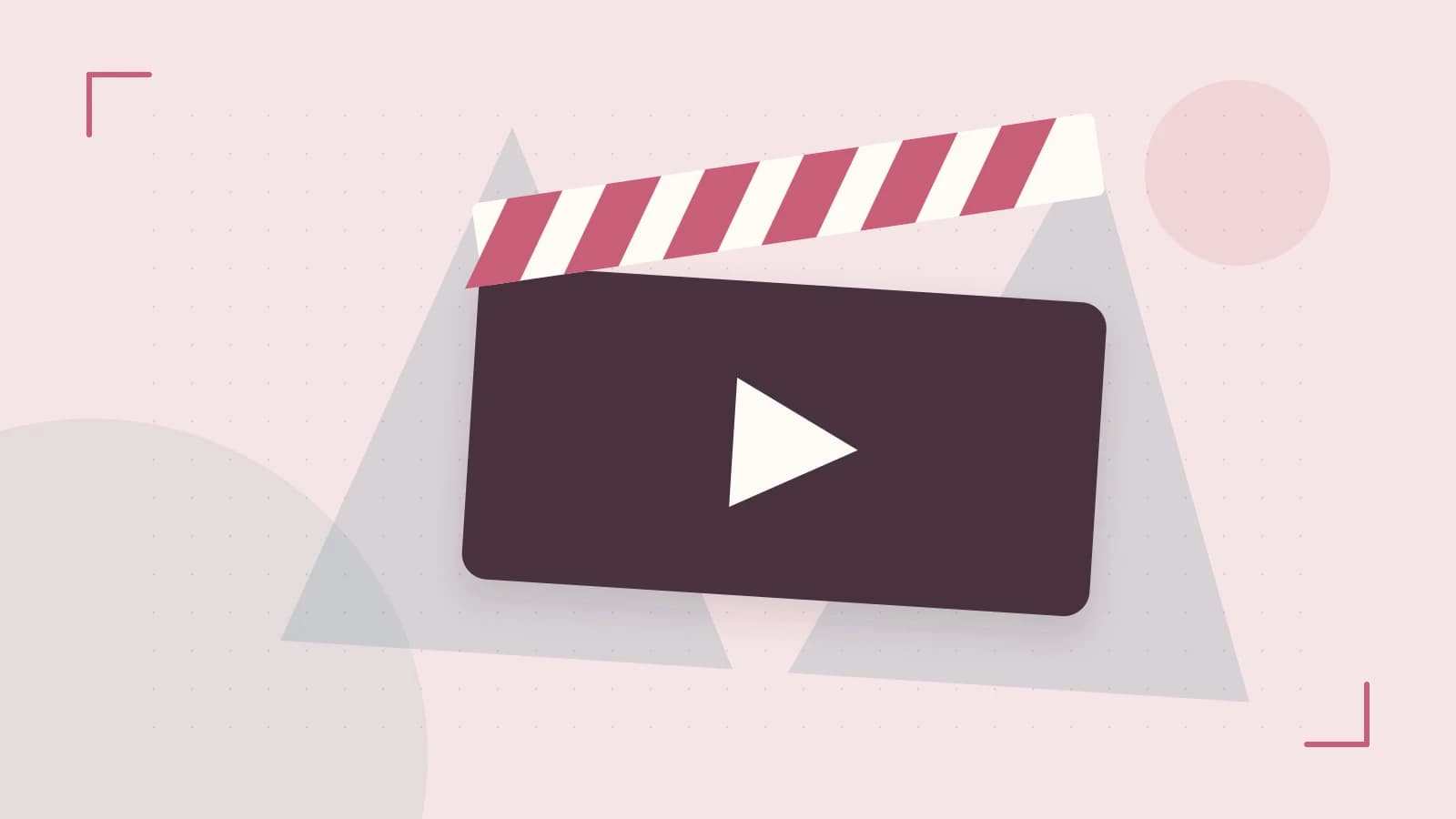 Editorial illustration of a film clapperboard, a spotlight and layered cultural artwork