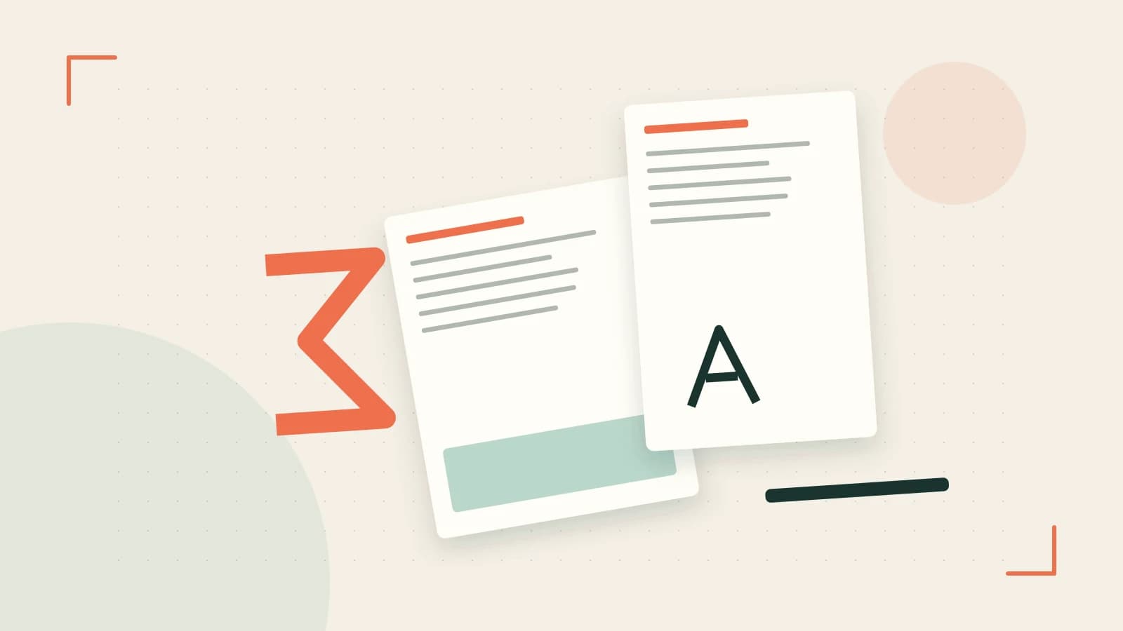 Editorial illustration of typeset pages, expressive letterform shapes and a precise editorial page grid