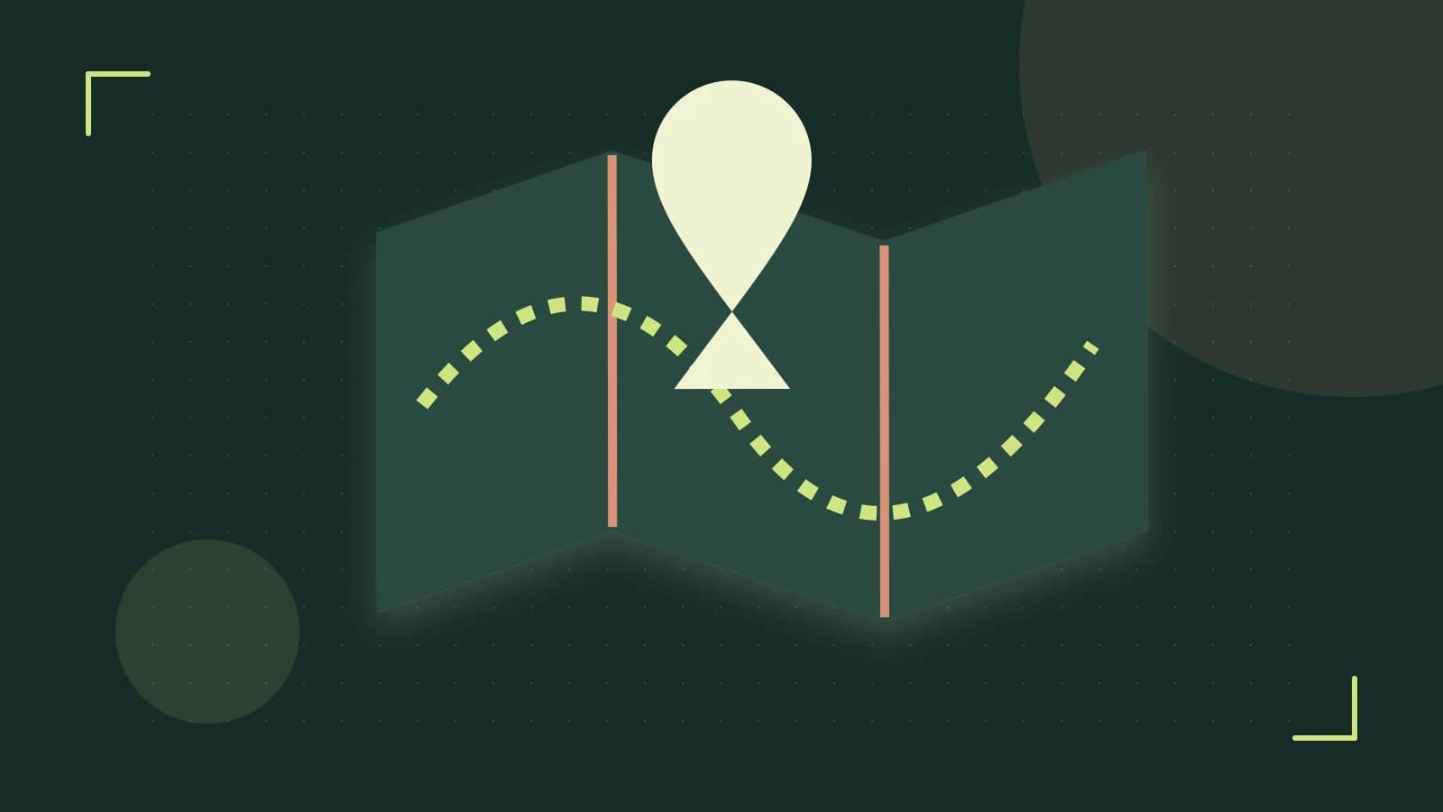 Editorial illustration of an editorial globe with meridians and layered geographic shapes