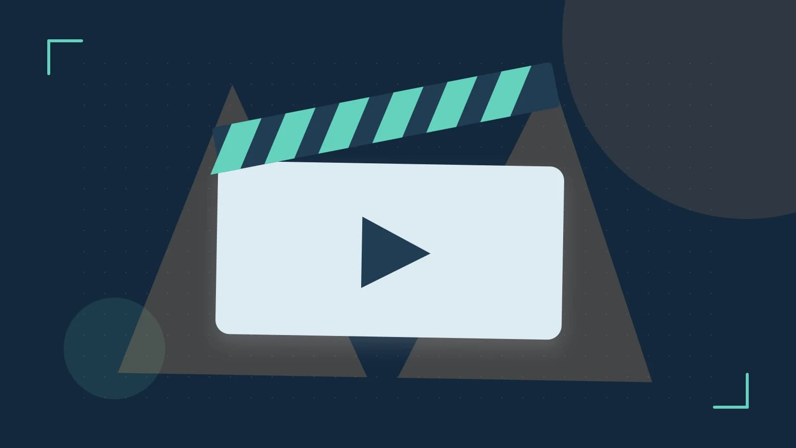 Editorial illustration of a film clapperboard, a spotlight and layered cultural artwork