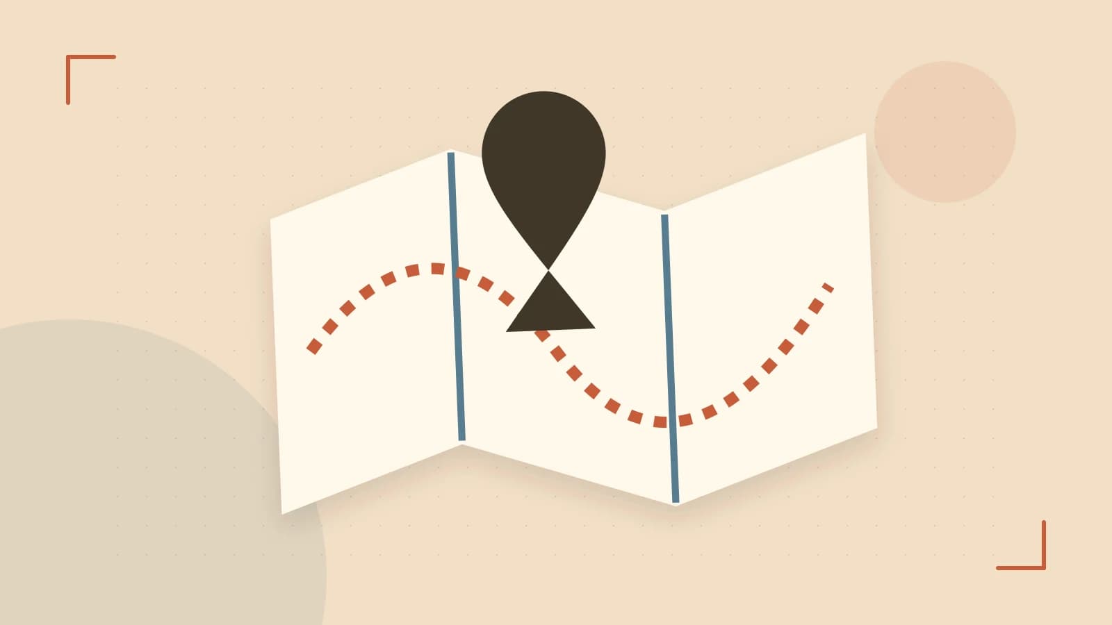 Editorial illustration of an editorial globe with meridians and layered geographic shapes