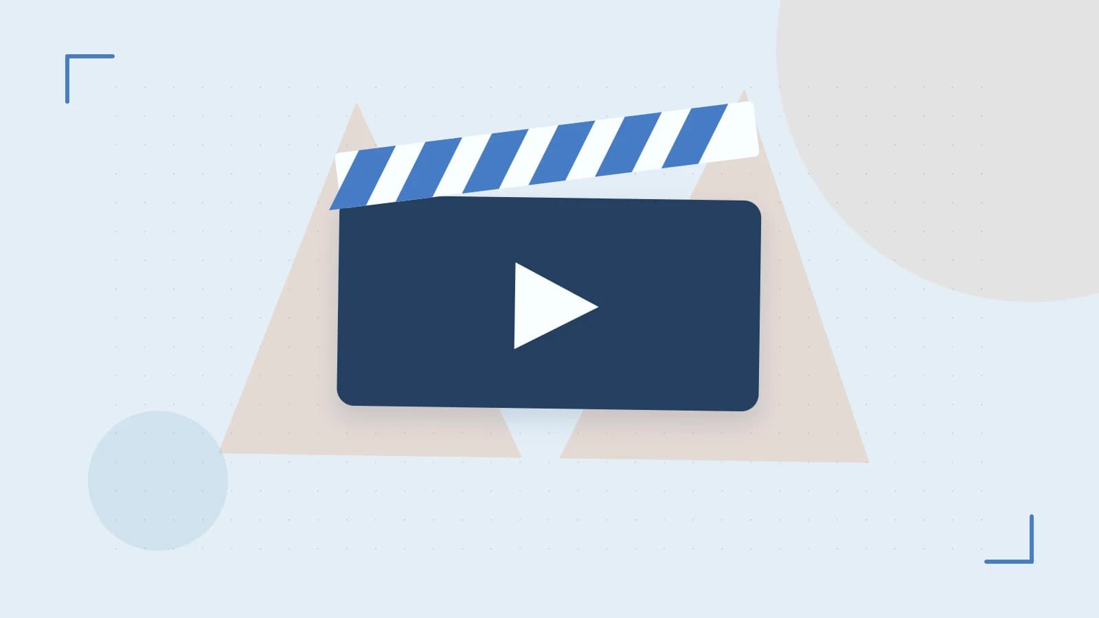 Editorial illustration of a film clapperboard, a spotlight and layered cultural artwork