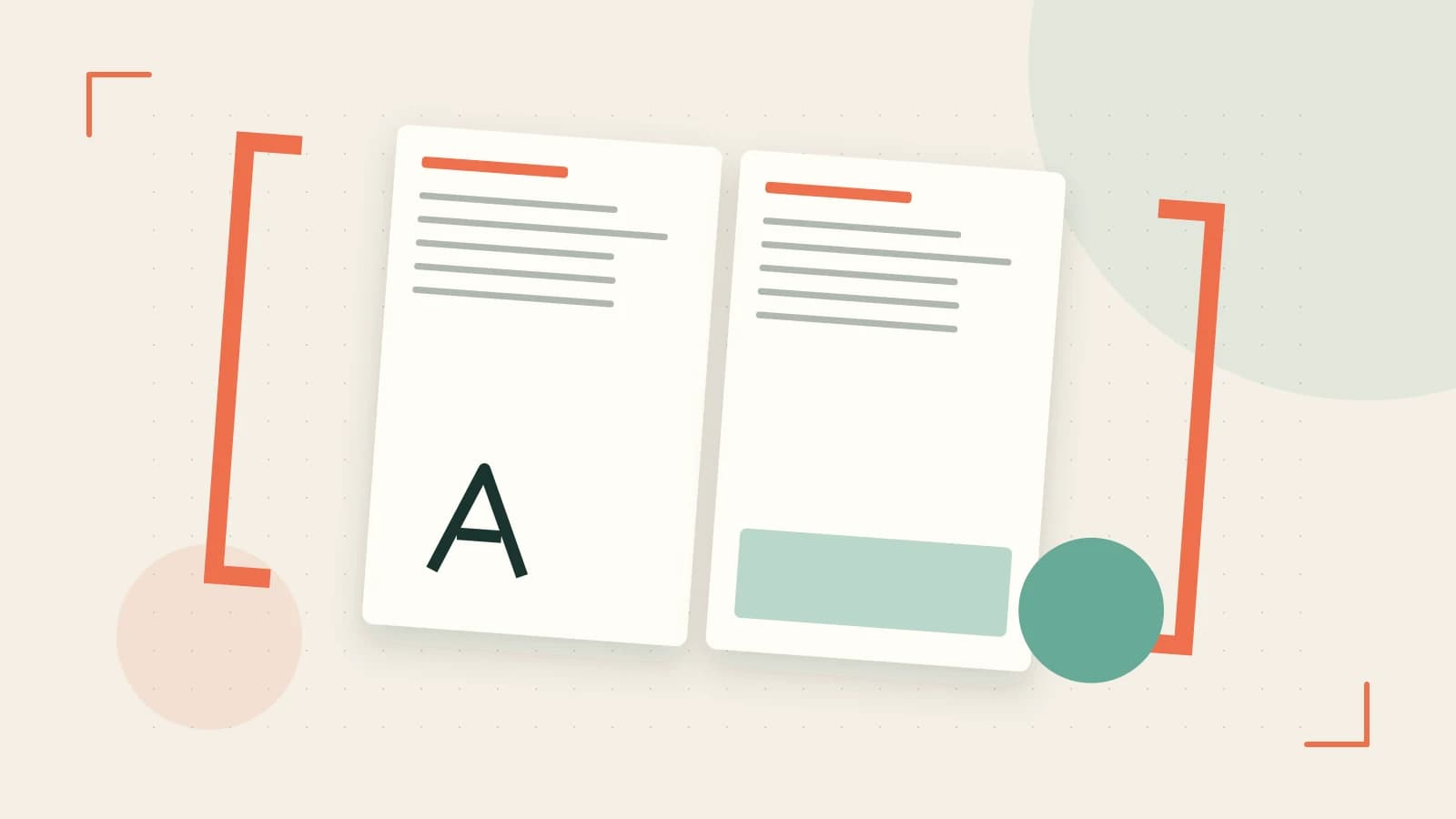 Editorial illustration of typeset pages, expressive letterform shapes and a precise editorial page grid