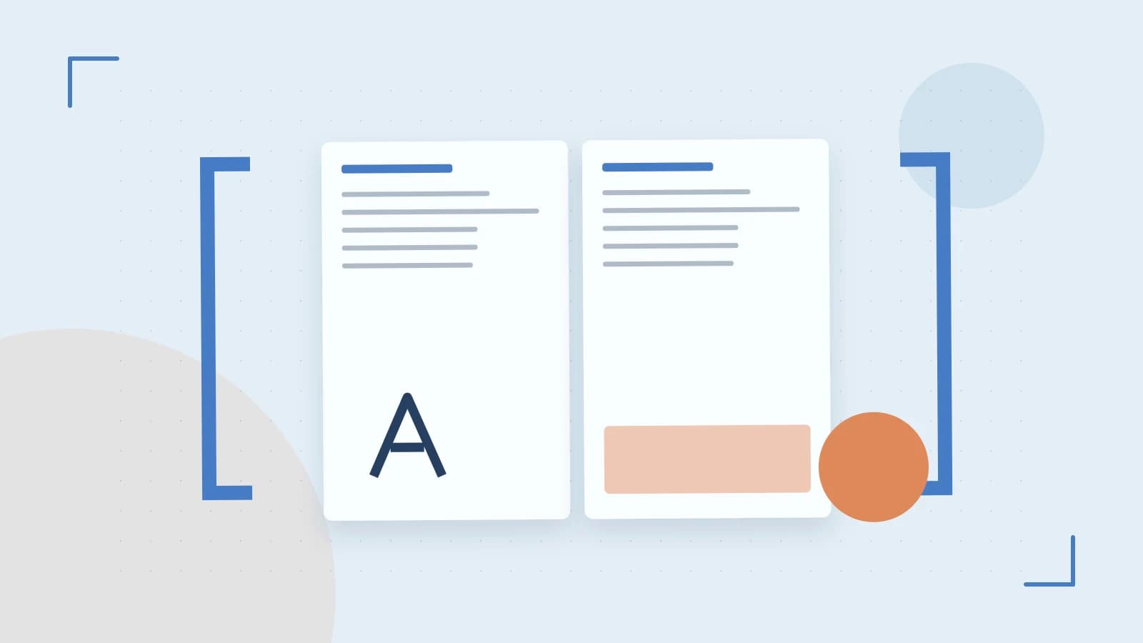 Editorial illustration of typeset pages, expressive letterform shapes and a precise editorial page grid