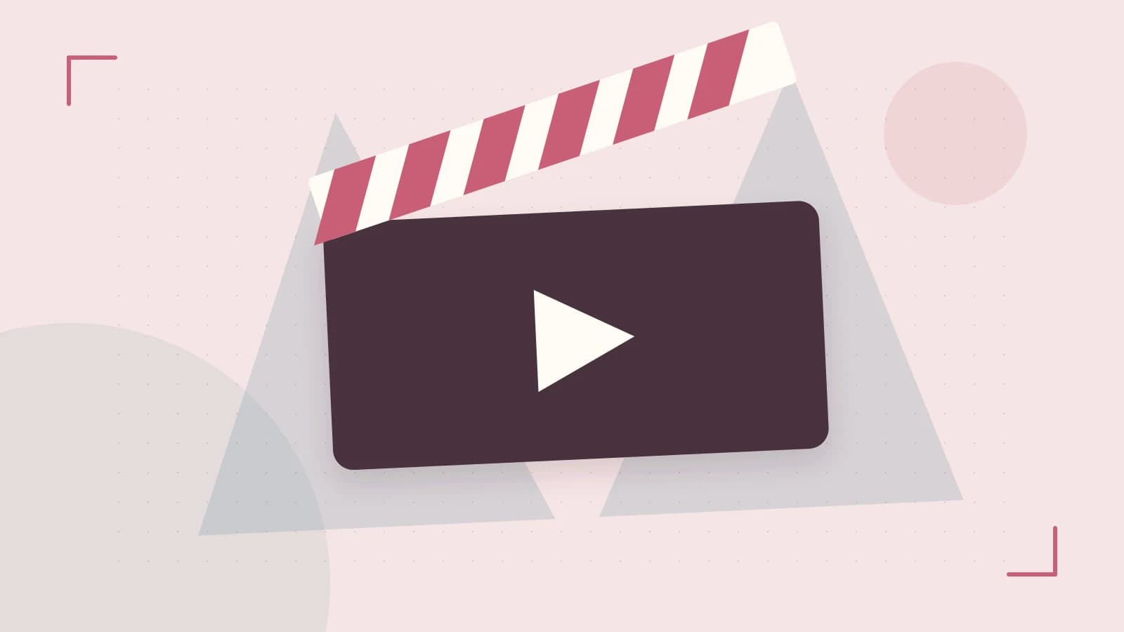 Editorial illustration of a film clapperboard, a spotlight and layered cultural artwork
