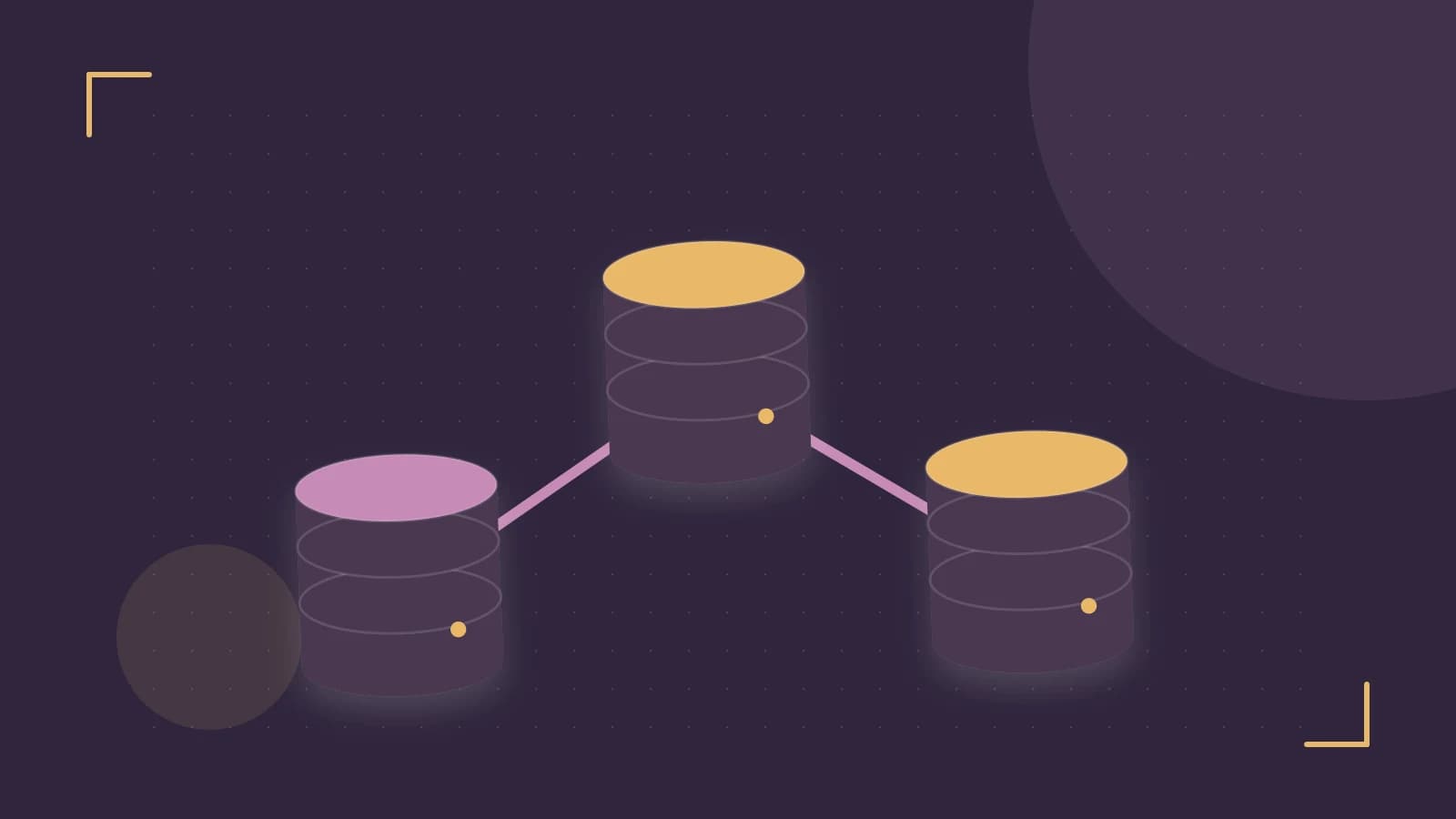 Editorial illustration of structured records, database cylinders and relationships between tables