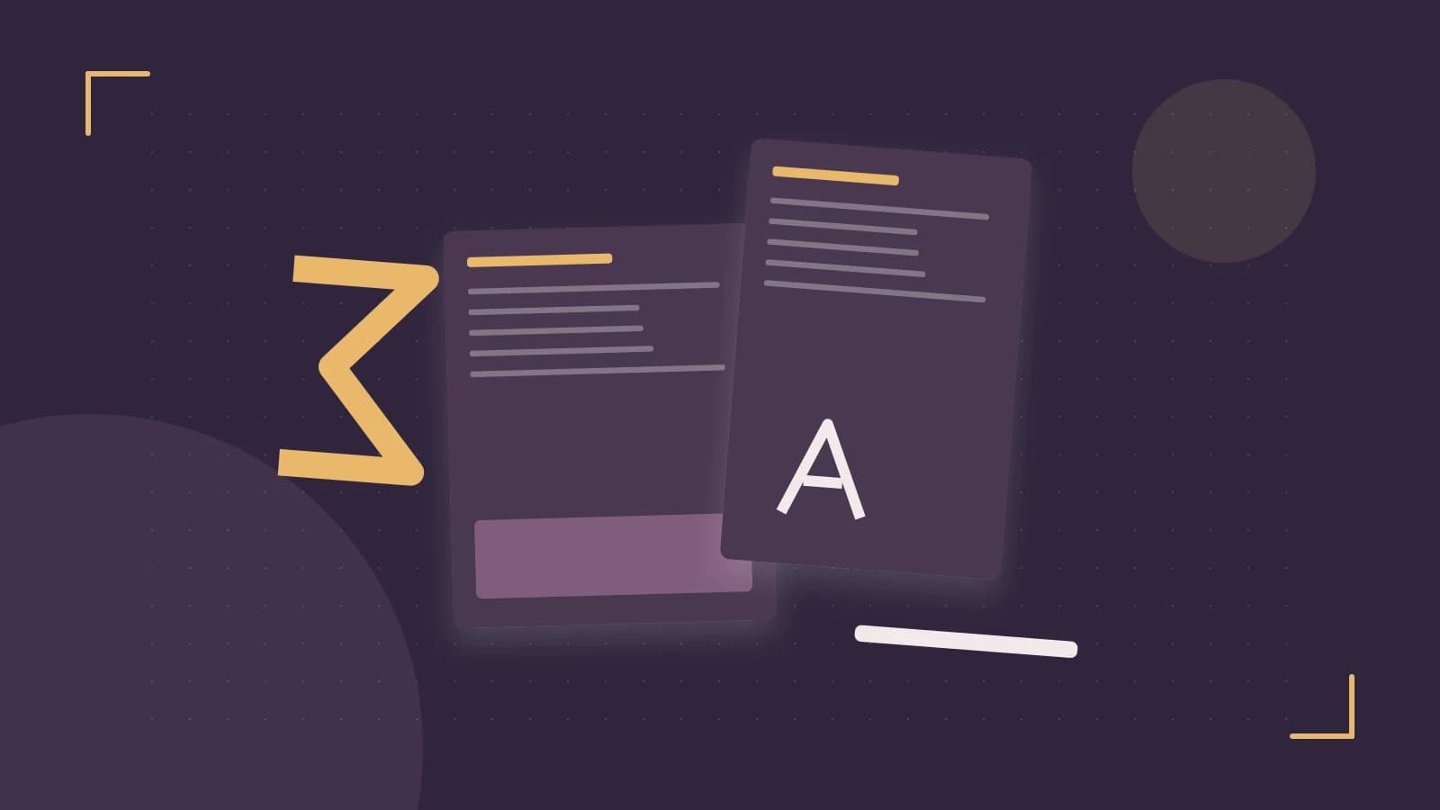 Editorial illustration of typeset pages, expressive letterform shapes and a precise editorial page grid