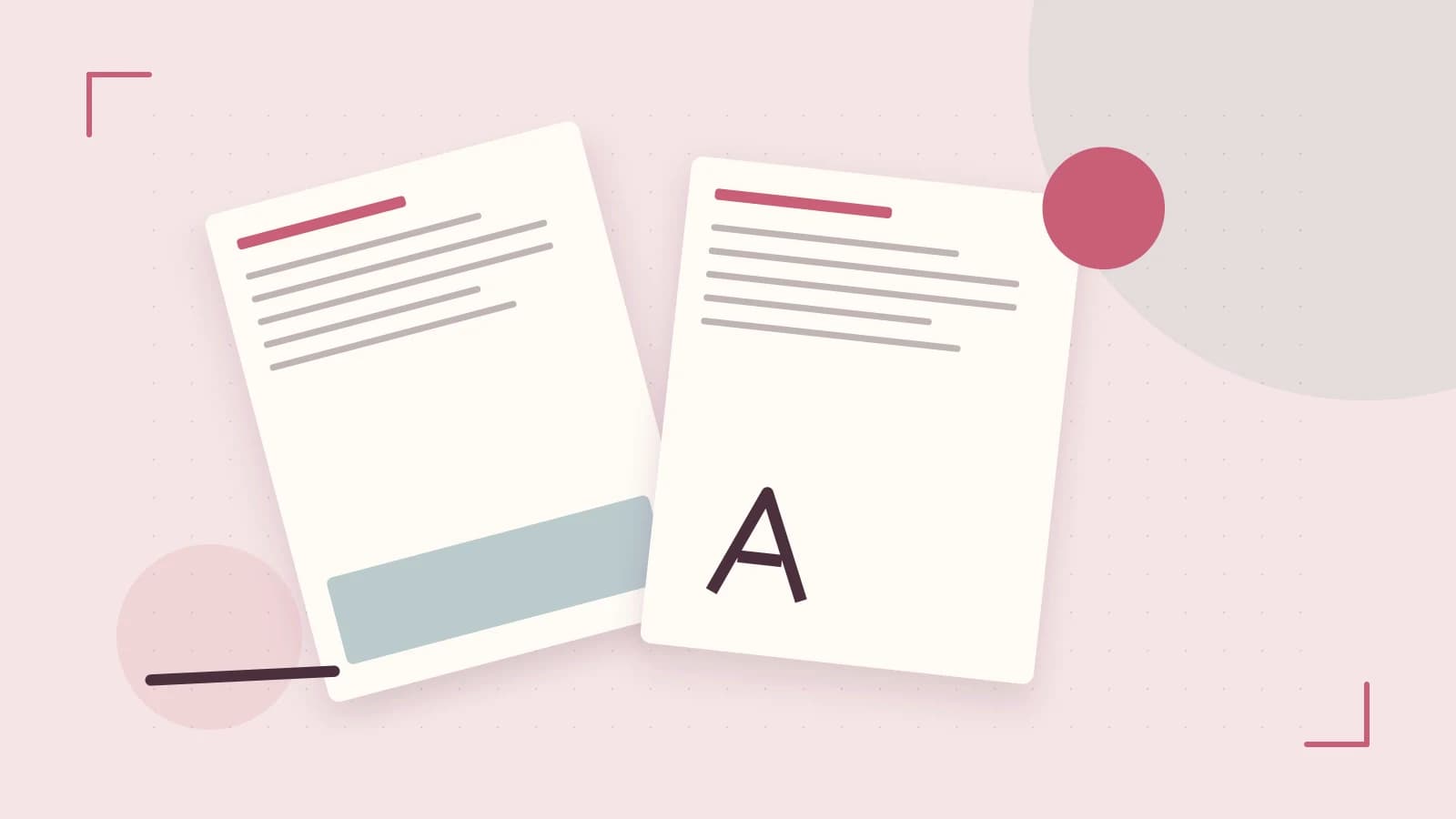Editorial illustration of typeset pages, expressive letterform shapes and a precise editorial page grid