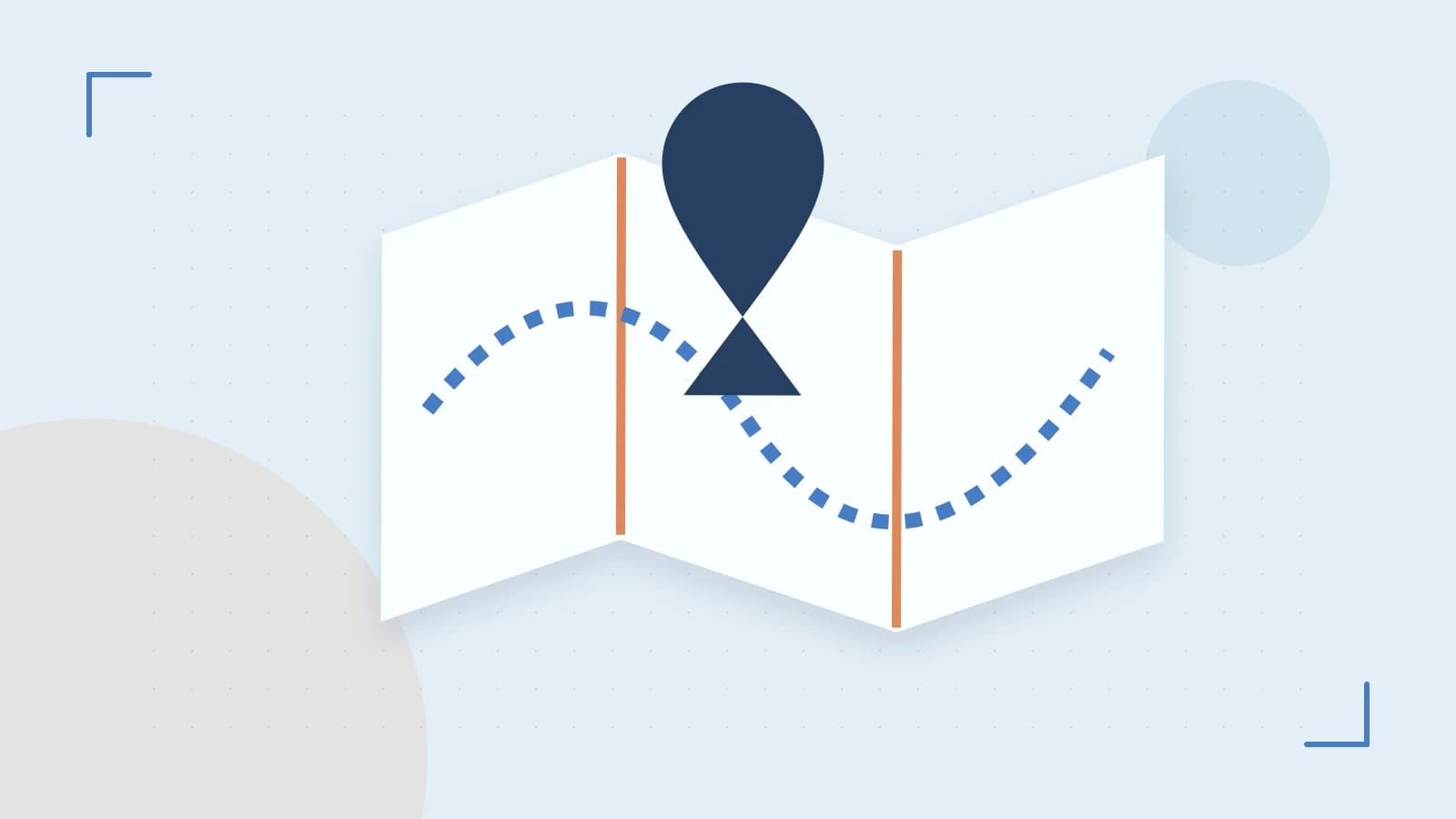 Editorial illustration of an editorial globe with meridians and layered geographic shapes