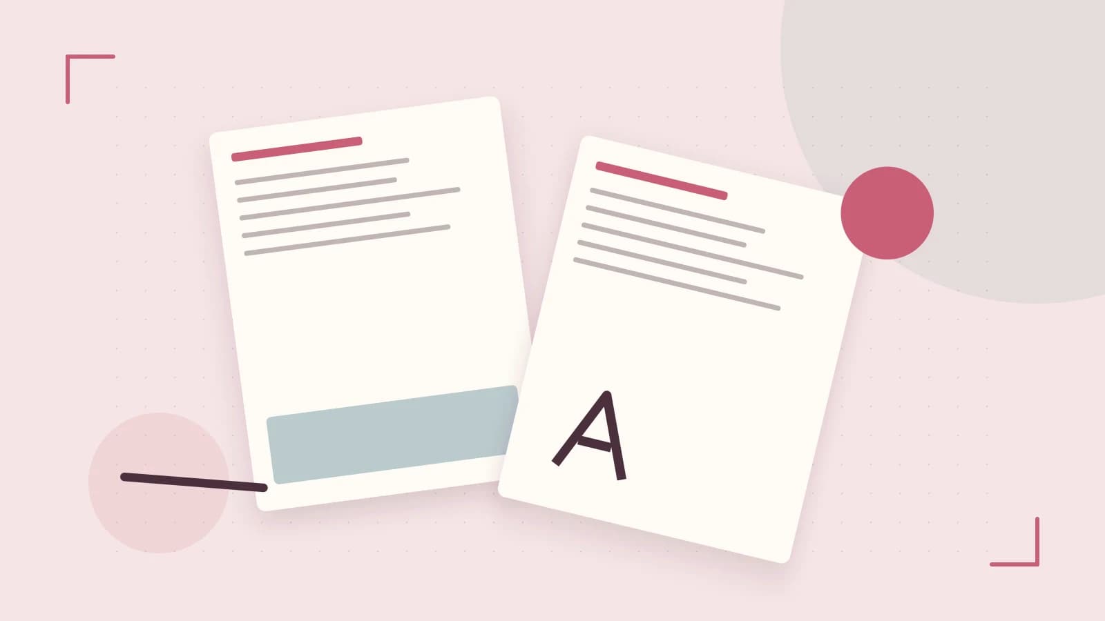 Editorial illustration of typeset pages, expressive letterform shapes and a precise editorial page grid