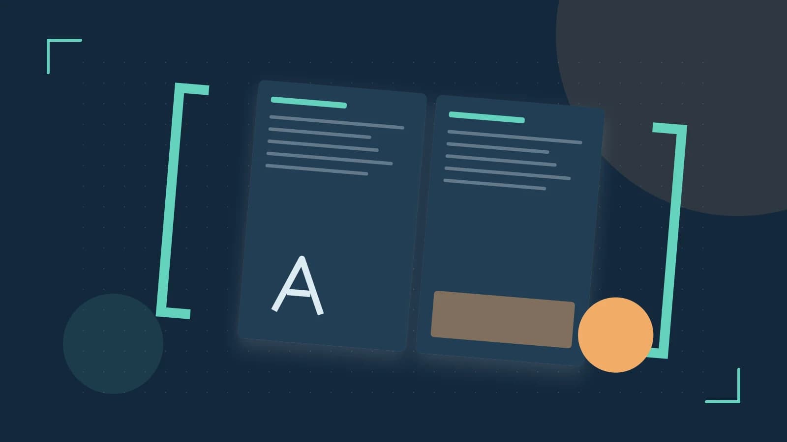 Editorial illustration of typeset pages, expressive letterform shapes and a precise editorial page grid