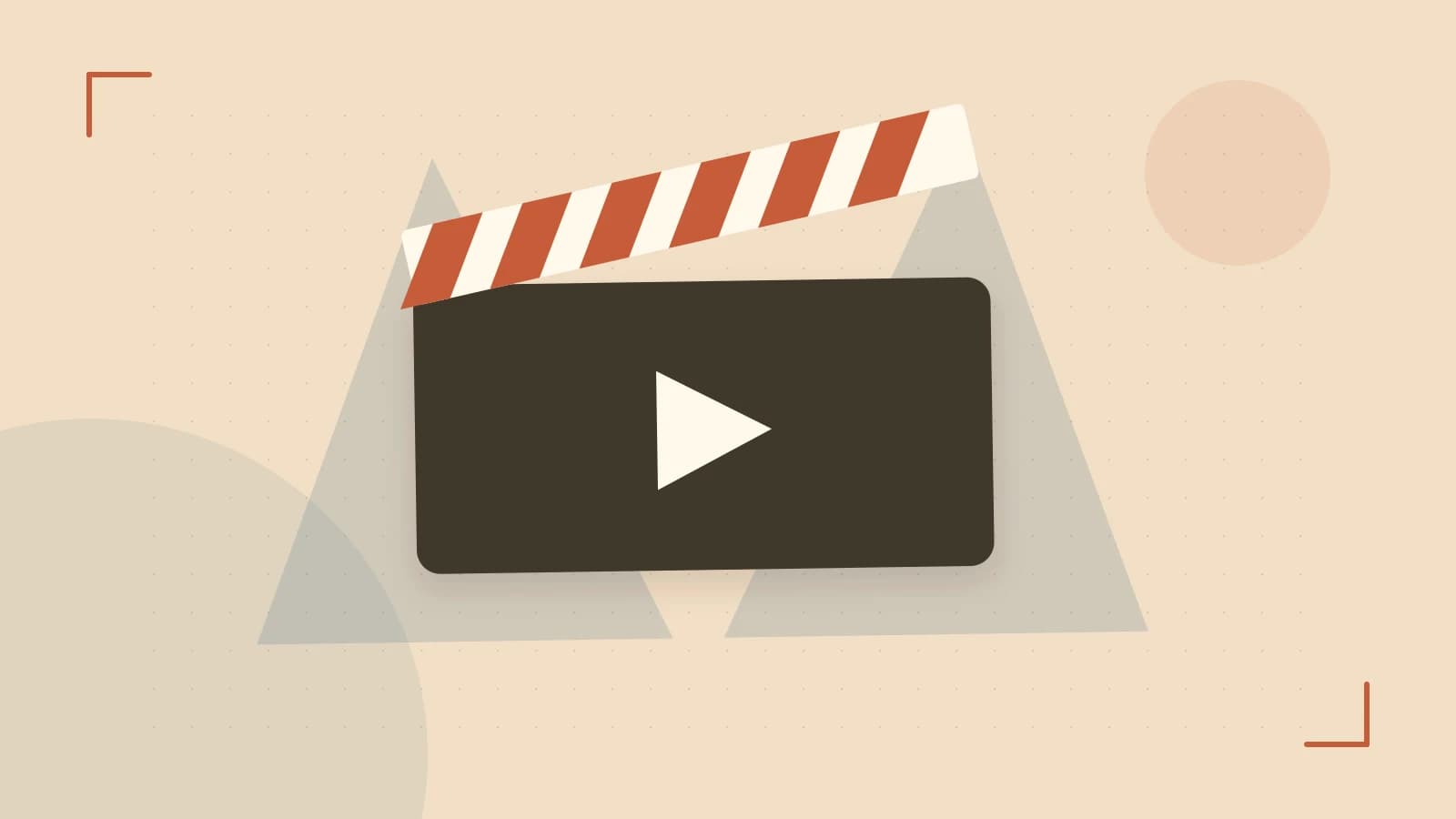 Editorial illustration of a film clapperboard, a spotlight and layered cultural artwork