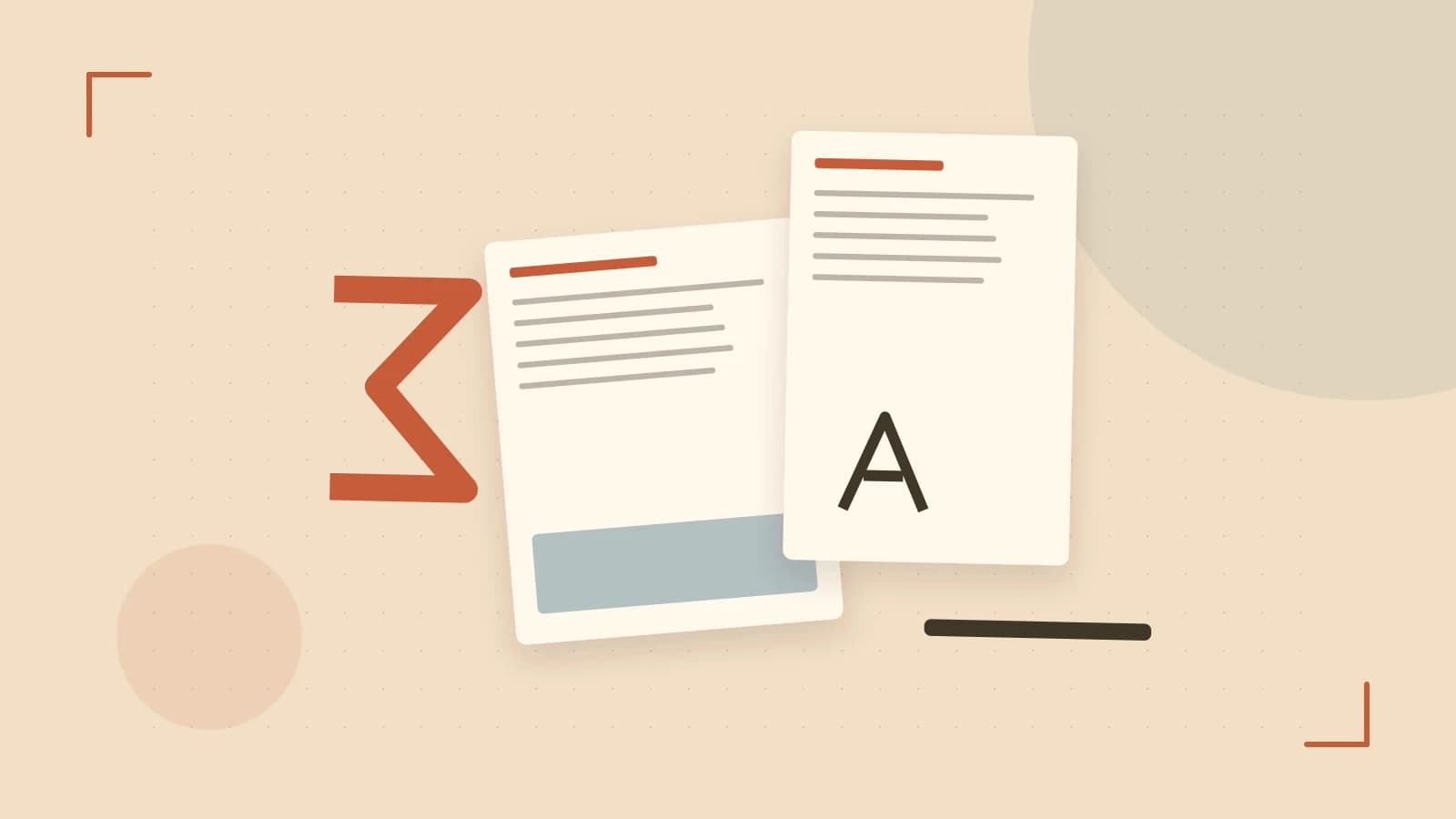 Editorial illustration of typeset pages, expressive letterform shapes and a precise editorial page grid