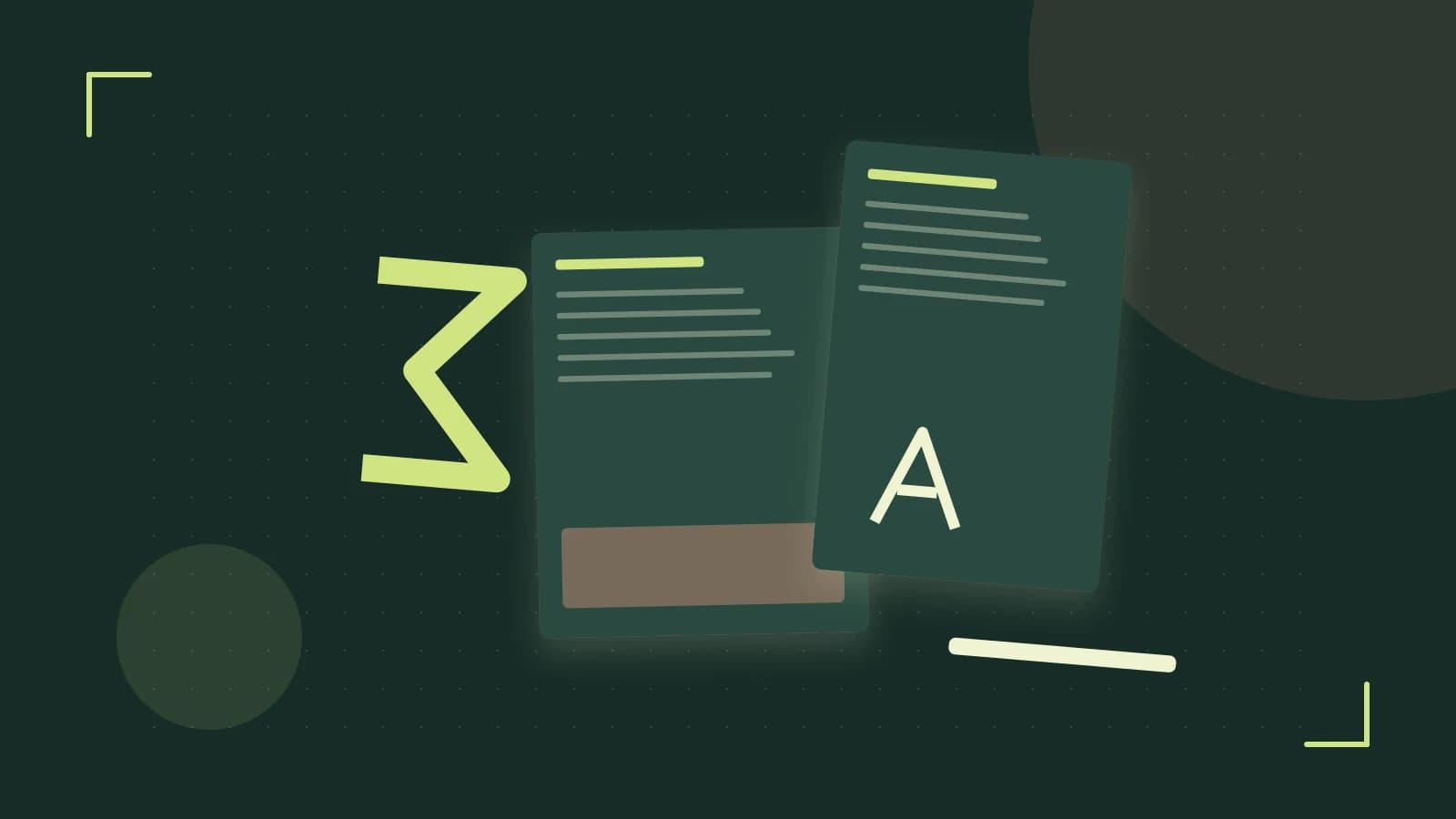Editorial illustration of typeset pages, expressive letterform shapes and a precise editorial page grid