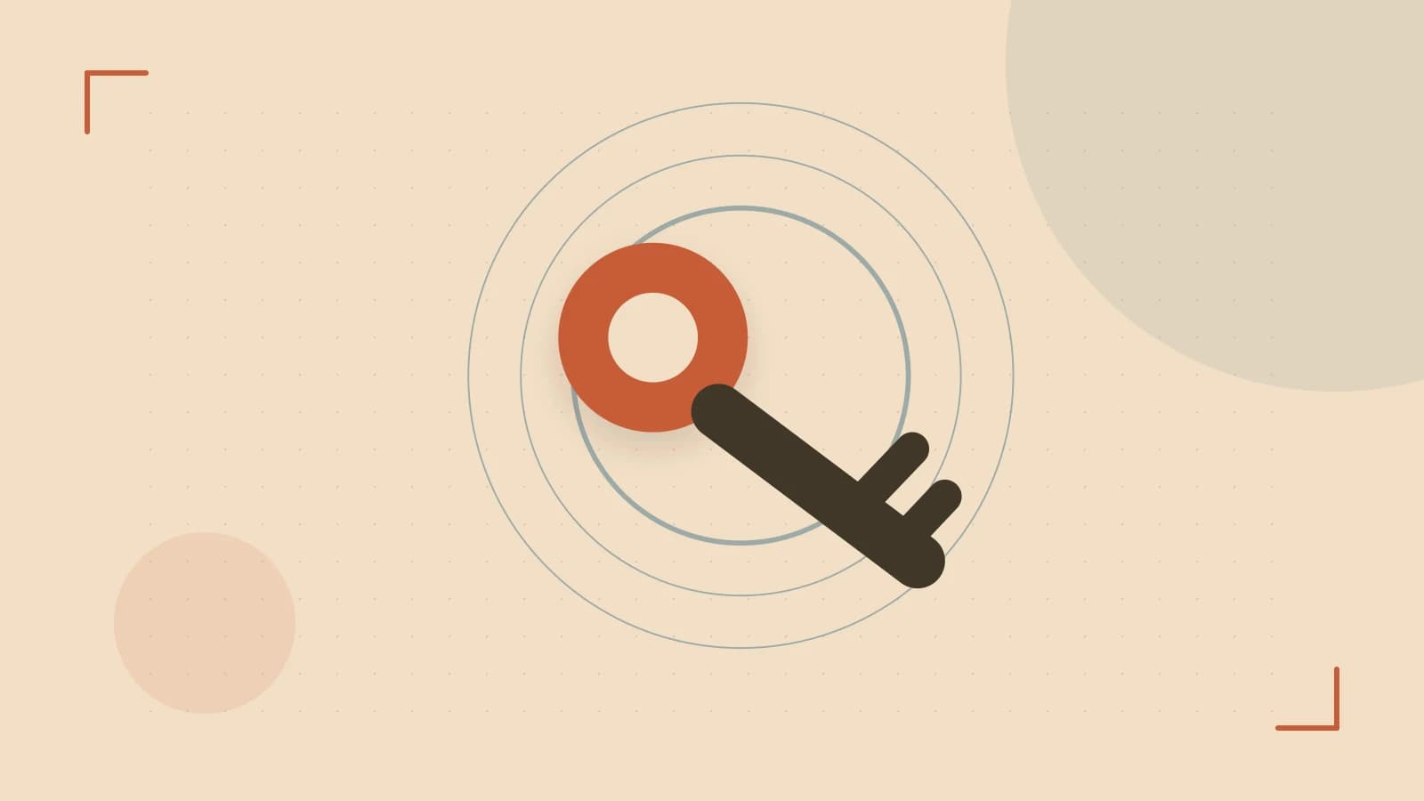 Editorial illustration of a sculpted shield, authentication key and concentric permission boundaries