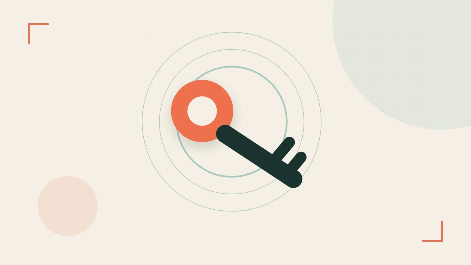 Editorial illustration of a sculpted shield, authentication key and concentric permission boundaries