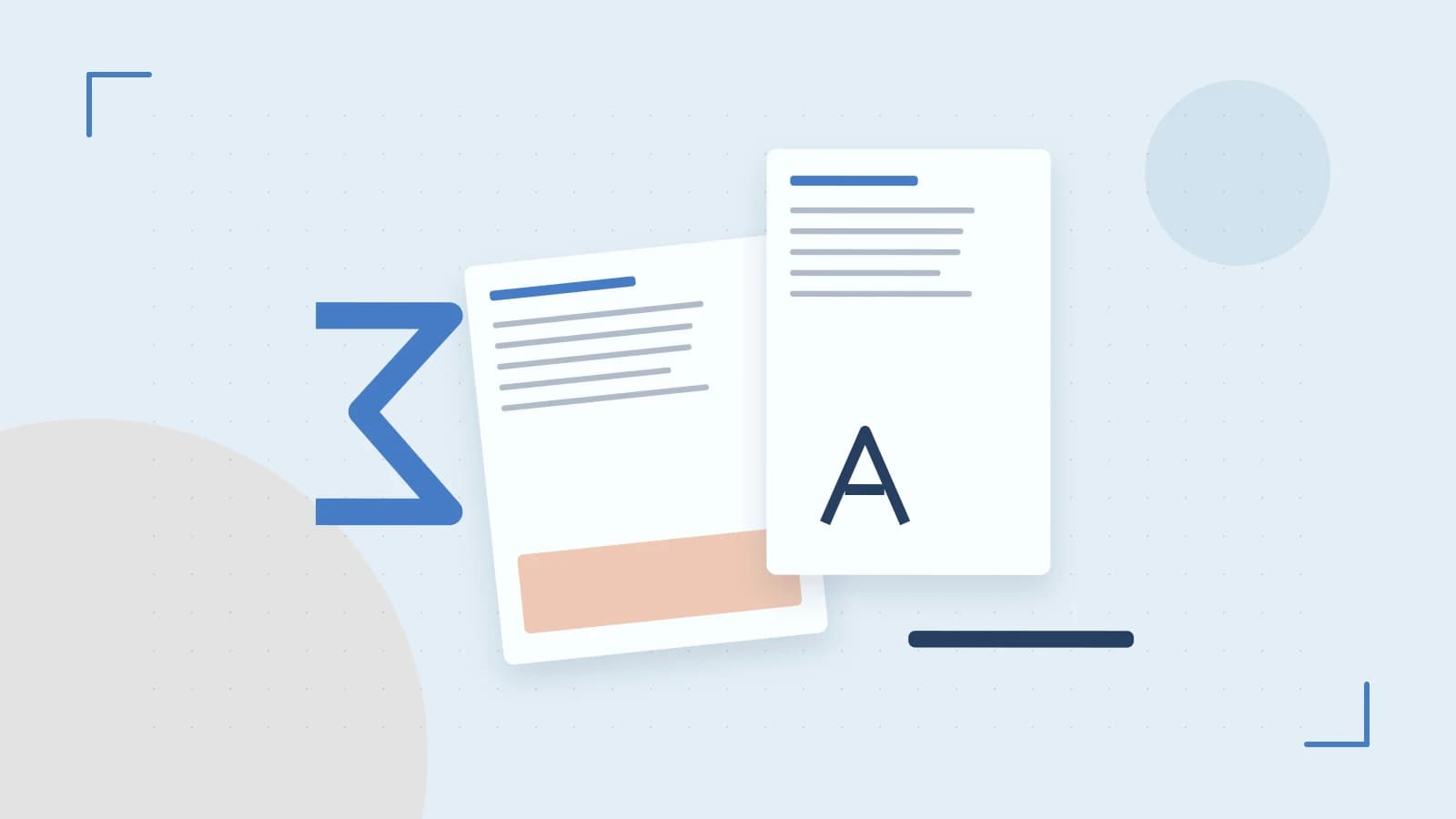 Editorial illustration of typeset pages, expressive letterform shapes and a precise editorial page grid