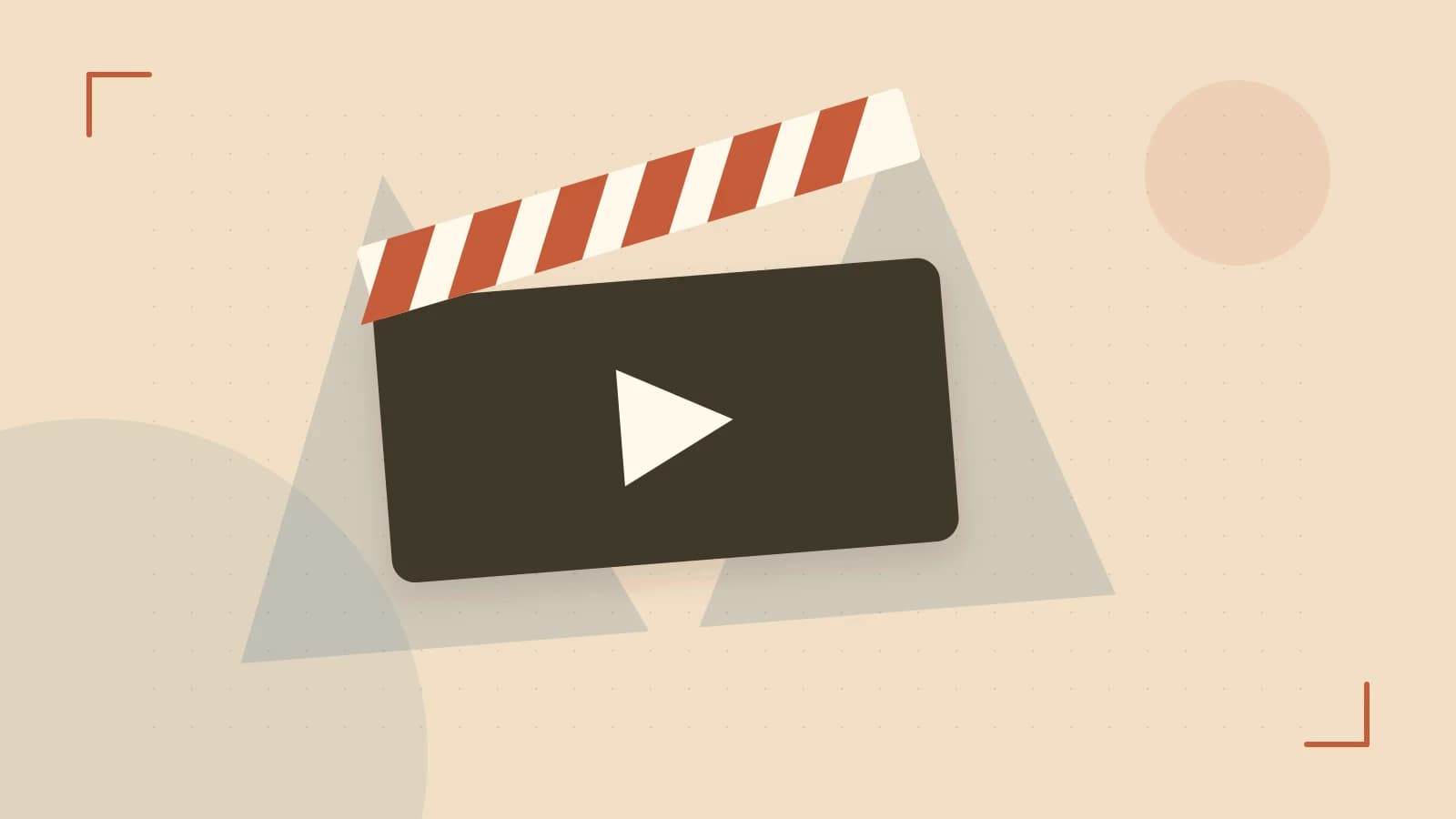 Editorial illustration of a film clapperboard, a spotlight and layered cultural artwork