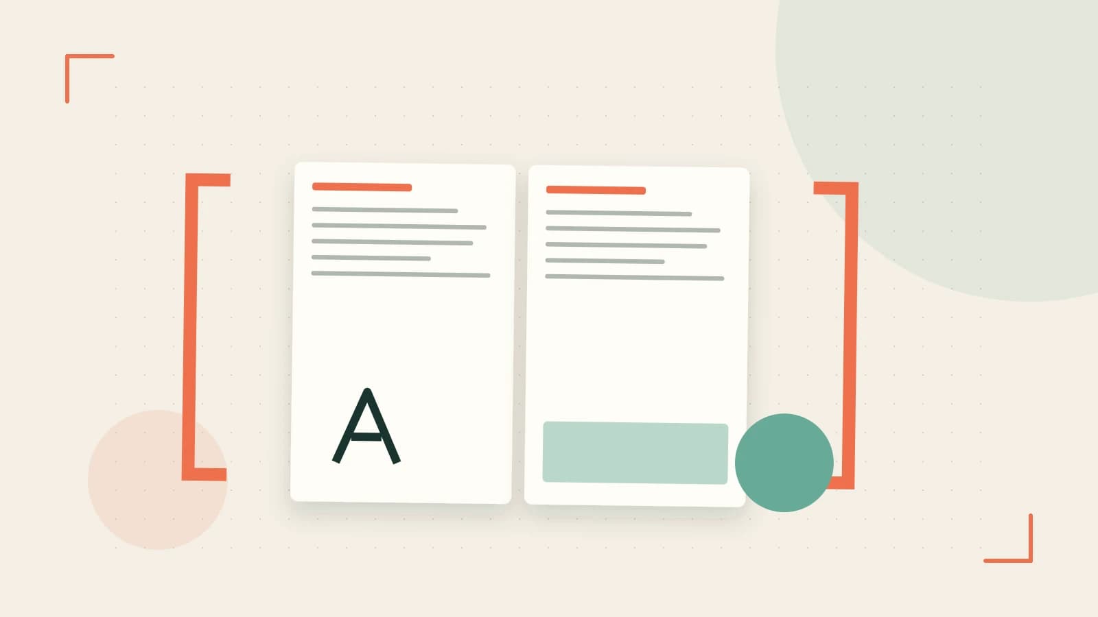 Editorial illustration of typeset pages, expressive letterform shapes and a precise editorial page grid