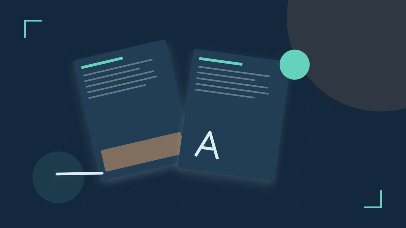 Editorial illustration of typeset pages, expressive letterform shapes and a precise editorial page grid