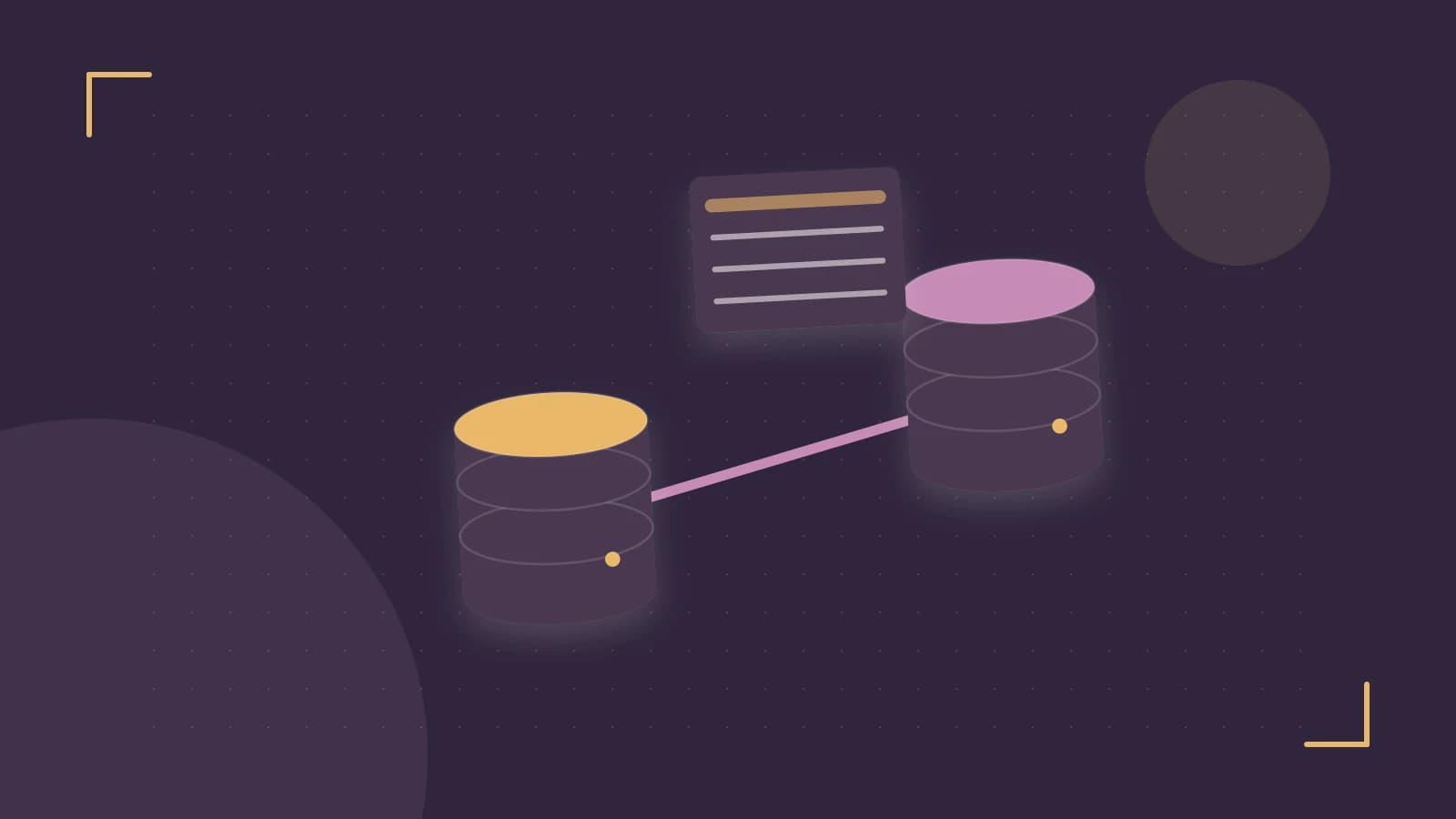 Editorial illustration of structured records, database cylinders and relationships between tables