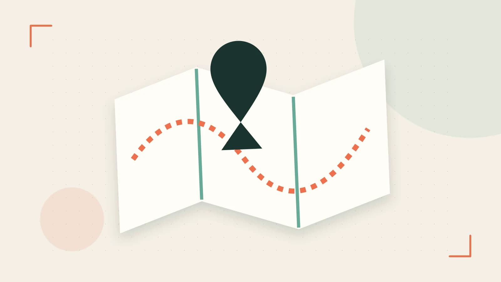 Editorial illustration of an editorial globe with meridians and layered geographic shapes