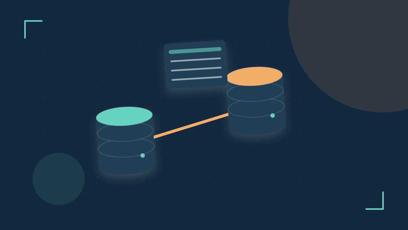 Editorial illustration of structured records, database cylinders and relationships between tables