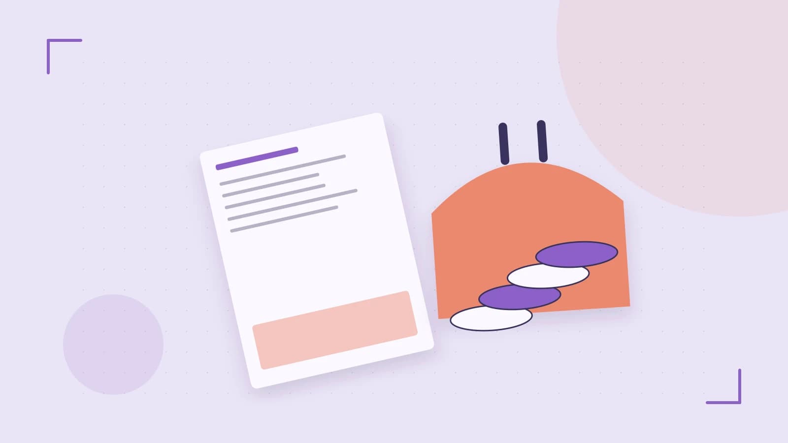 Editorial illustration of abstract coins, a payment card and a geometric financial chart without data labels