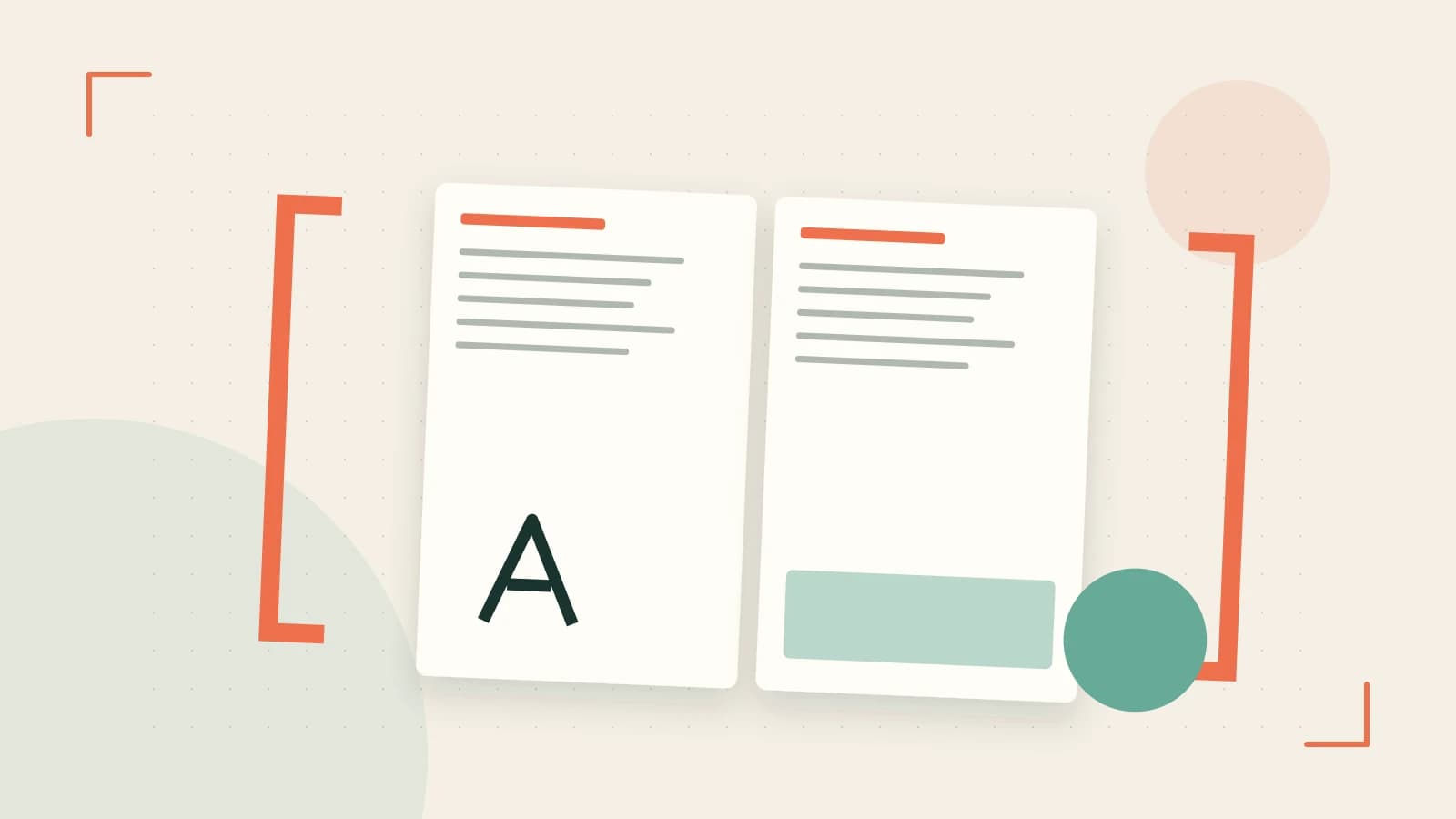 Editorial illustration of typeset pages, expressive letterform shapes and a precise editorial page grid